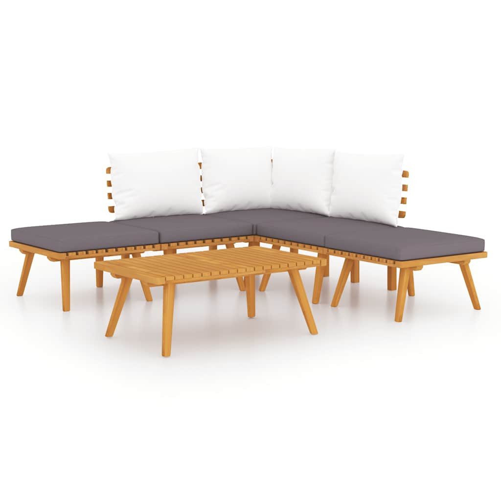 vidaXL Gartenlounge-Set 6-tlg. Garten-Lounge-Set Massivholz, (1-tlg)