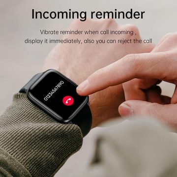 findtime Smartwatch (1,78 Zoll, Android, iOS), mit Herzfrequenz-Monitor Schlaf,Schrittzähler,Kalorien,WasserdichtIP68