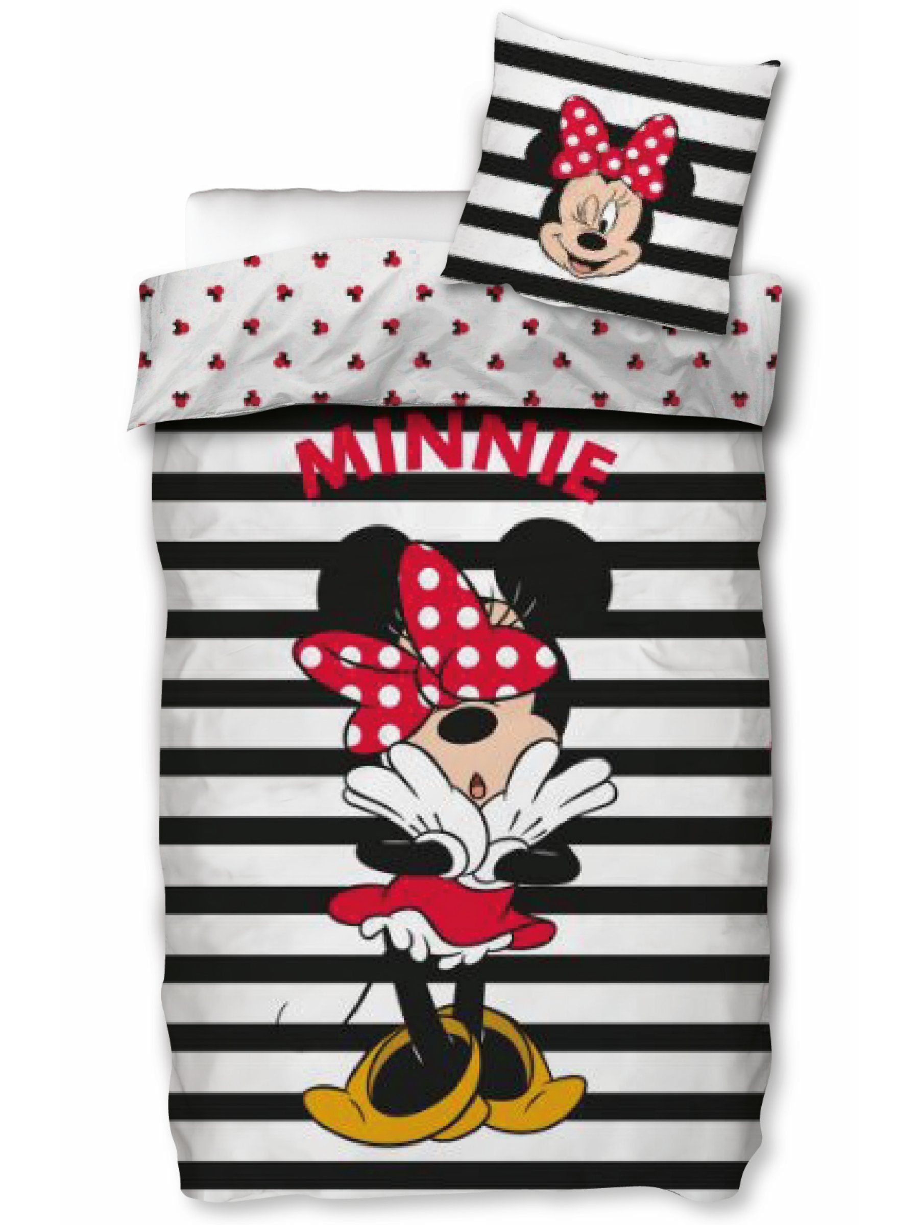 Jugendbettwäsche Minnie Mouse Bettwäsche 135 x 200 Disney Kinderbettwäsche  für Mädchen, SkyBrands