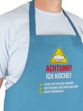 Shirtracer Kochschürze Achtung Ich koche - Geschenk Köche Koch Köchin Geschenkidee Küche, (1-tlg), Kochschürze