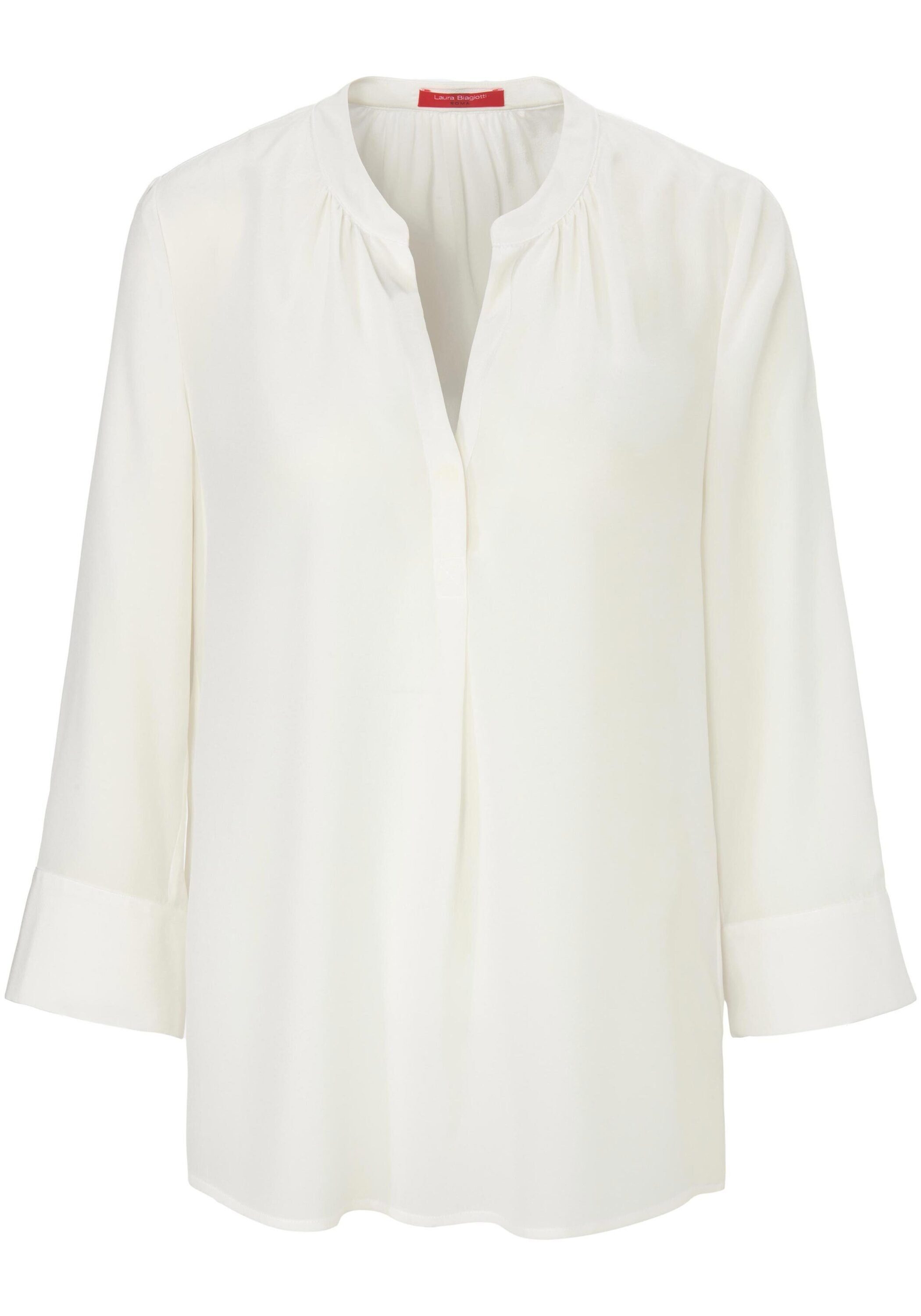 Laura Biagiotti Roma Langarmbluse offwhite silk