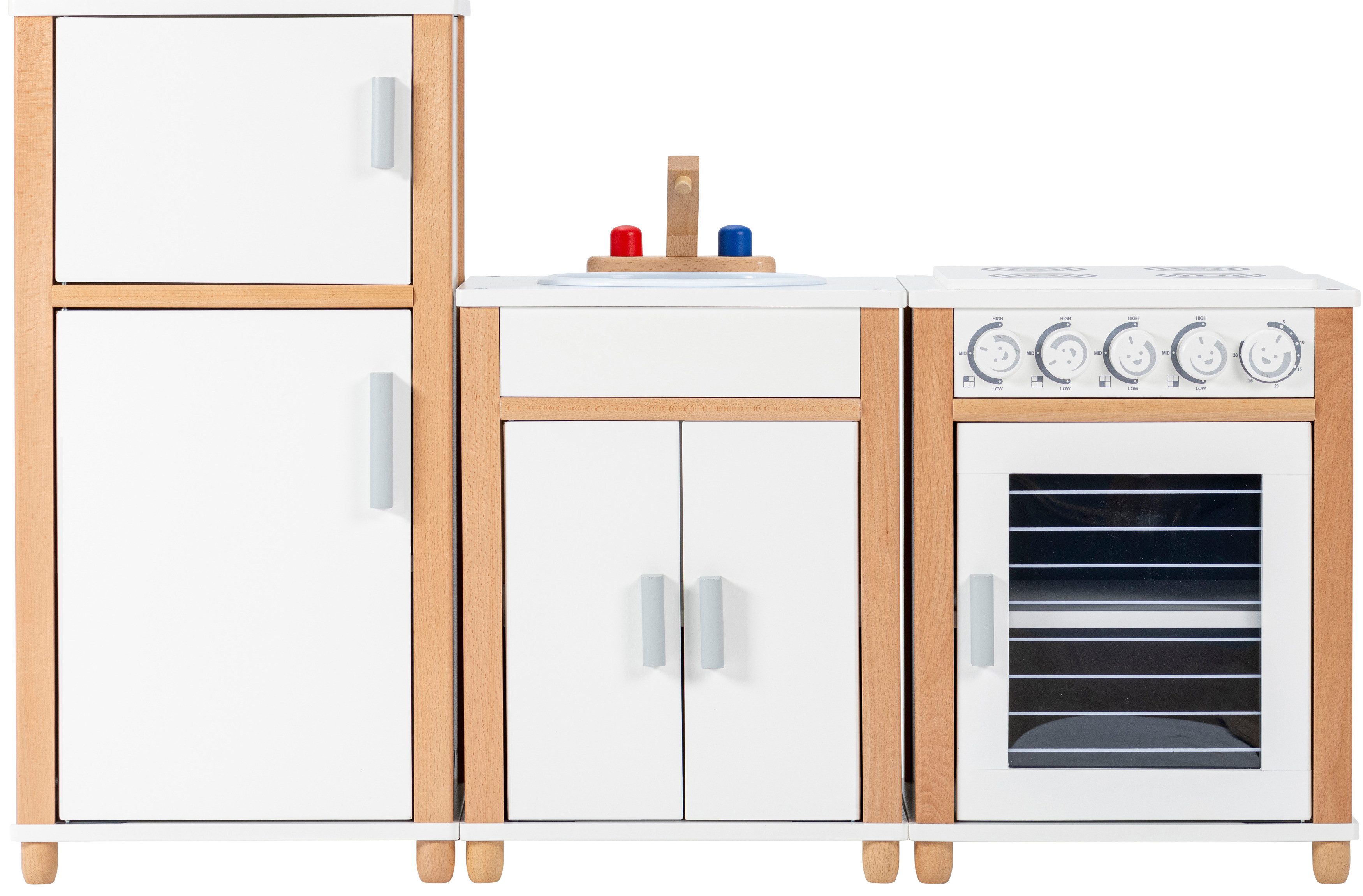 Betzold Kinder-Küchenset Kinderküche 1,20 m – große Spielküche mit Herd & Backofen
