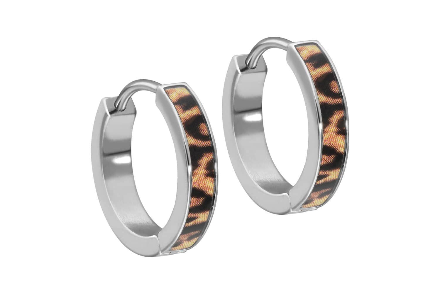 FILANGO Paar Creolen Titan Ohrclicker Creolen LEOPARD (Creolen, 1-tlg)