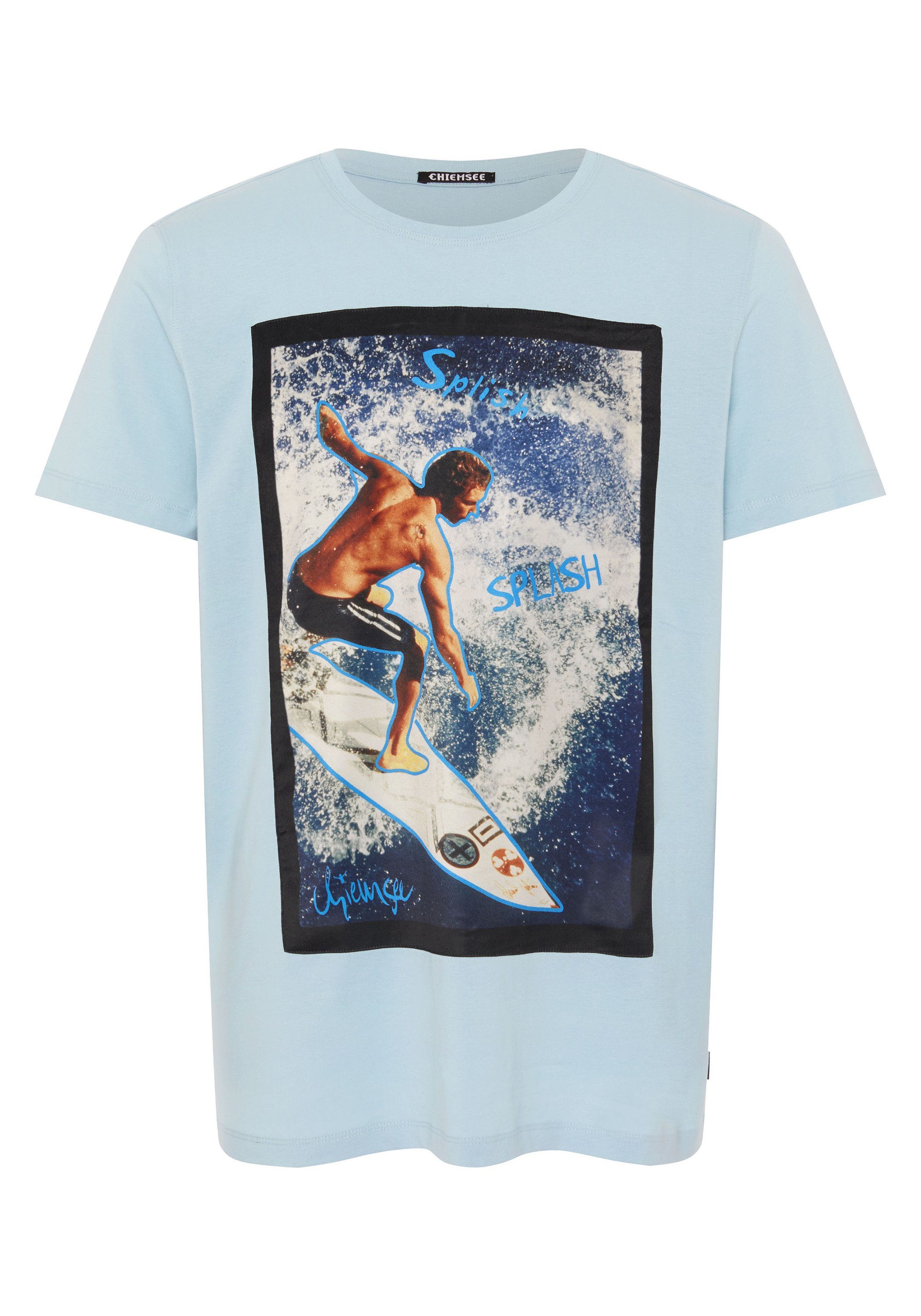 Chiemsee Print-Shirt T-Shirt mit Rundhalsausschnitt 1 Sky Blue