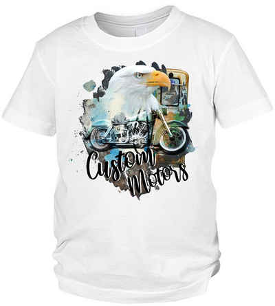 Tini - Shirts Print-Shirt Adler Motorrad Motiv Kindershirt Kinder T-Shirt Biker : Custom Motors