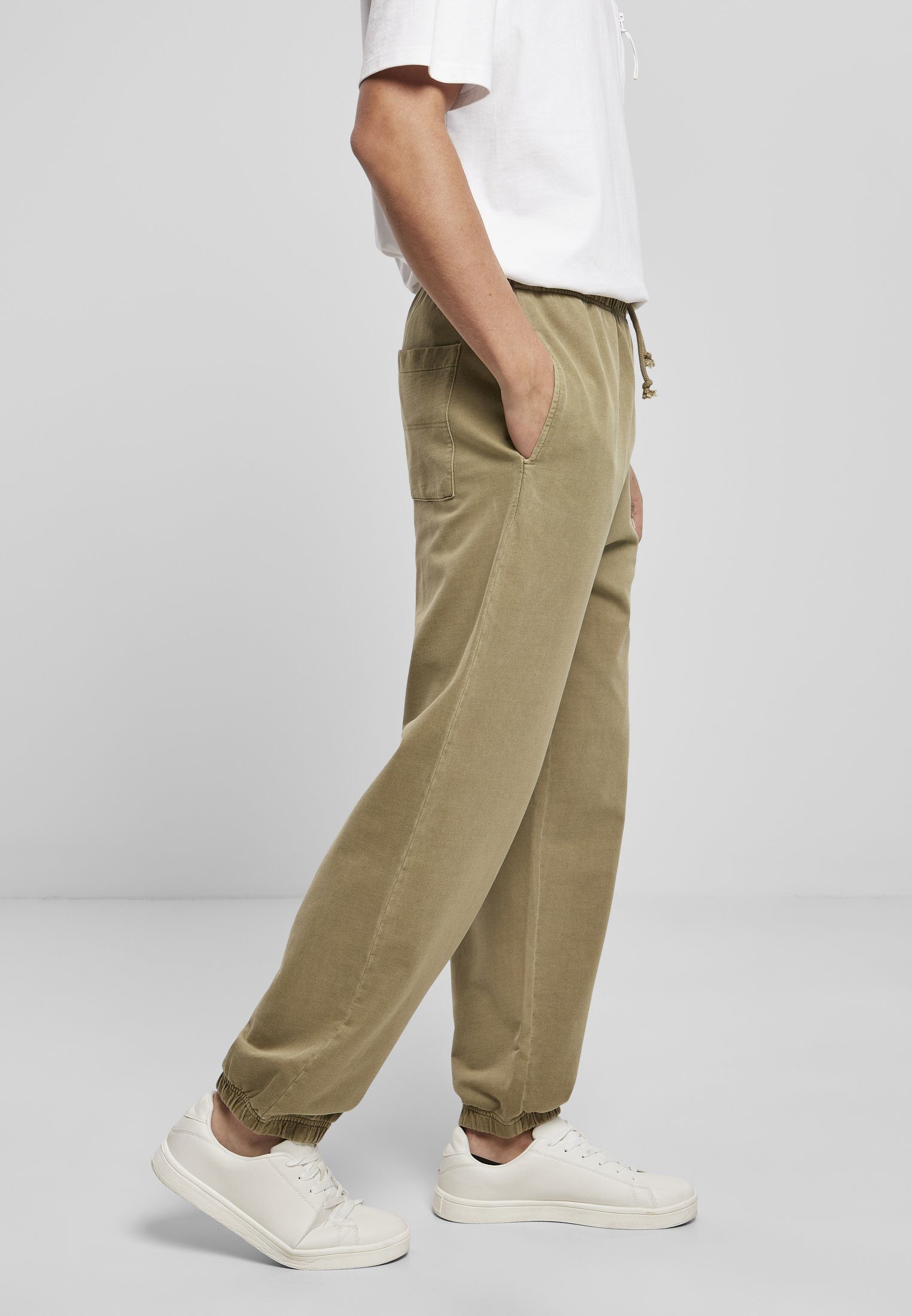 URBAN CLASSICS Stoffhose Herren (1-tlg) Overdyed Sweatpants khaki