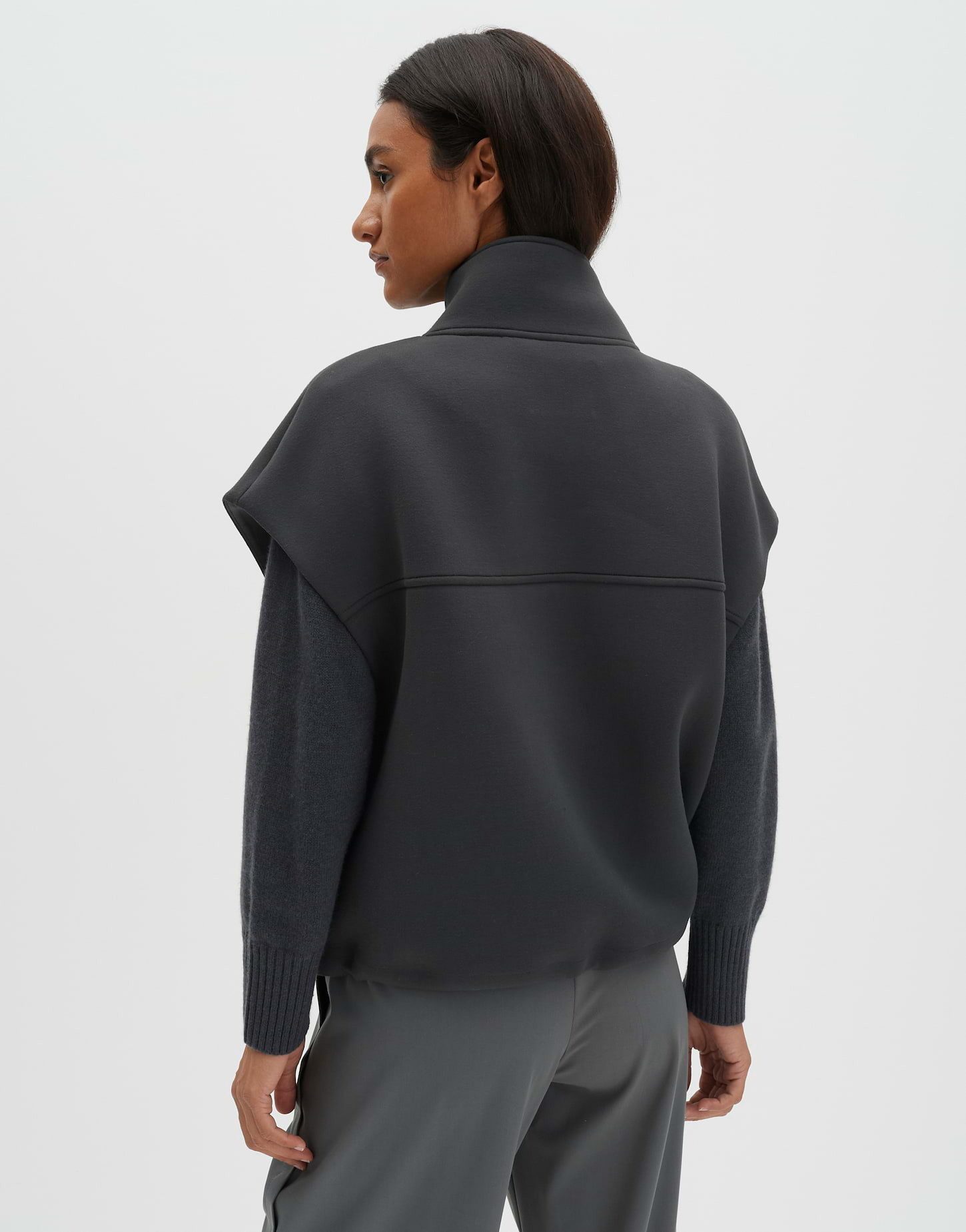 someday Sweatweste UPIRI Loose O-Shape aus Scuba Sweat