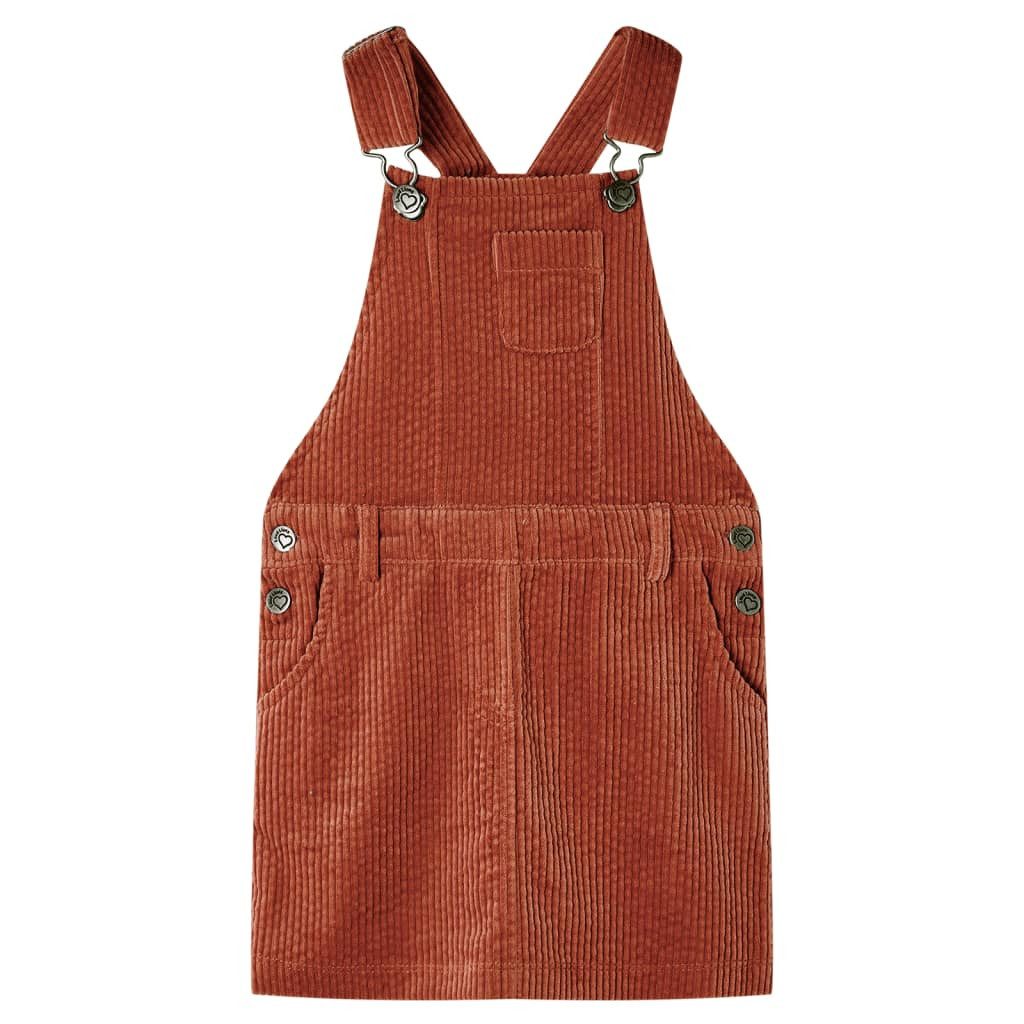 vidaXL Latzkleid Kinder-Latzkleid Cord Cognac 128