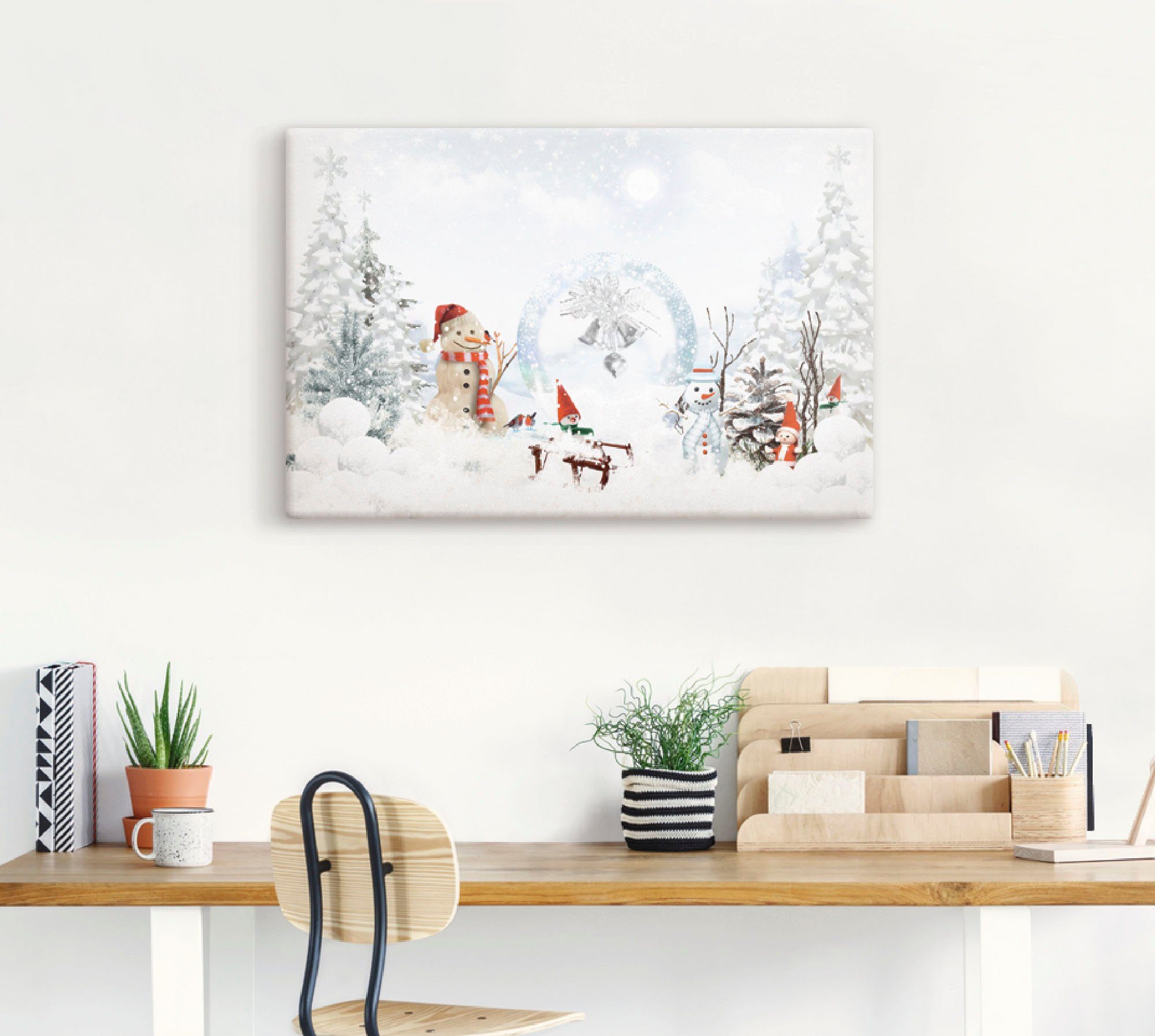 Artland Leinwandbild Weihnachtsmärchen, Weihnachten (1 St), auf Holzrahmen gespannt