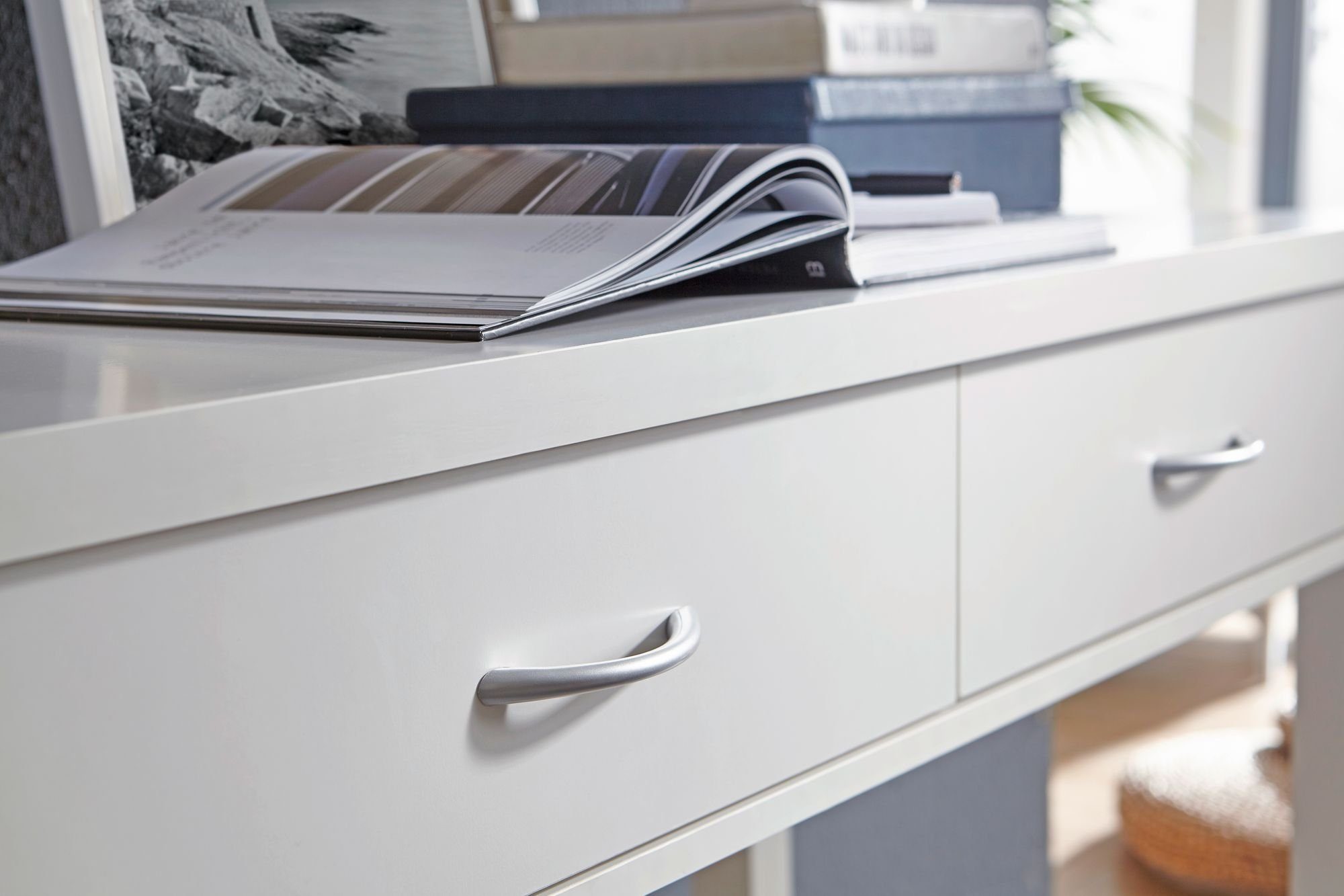 Wohnling WL1.158 Stauraum x mit PC-Tisch mit Schubladen (Weiß 77 120 x 2 50 Home Office, cm Modern), Schreibtisch Bürotisch