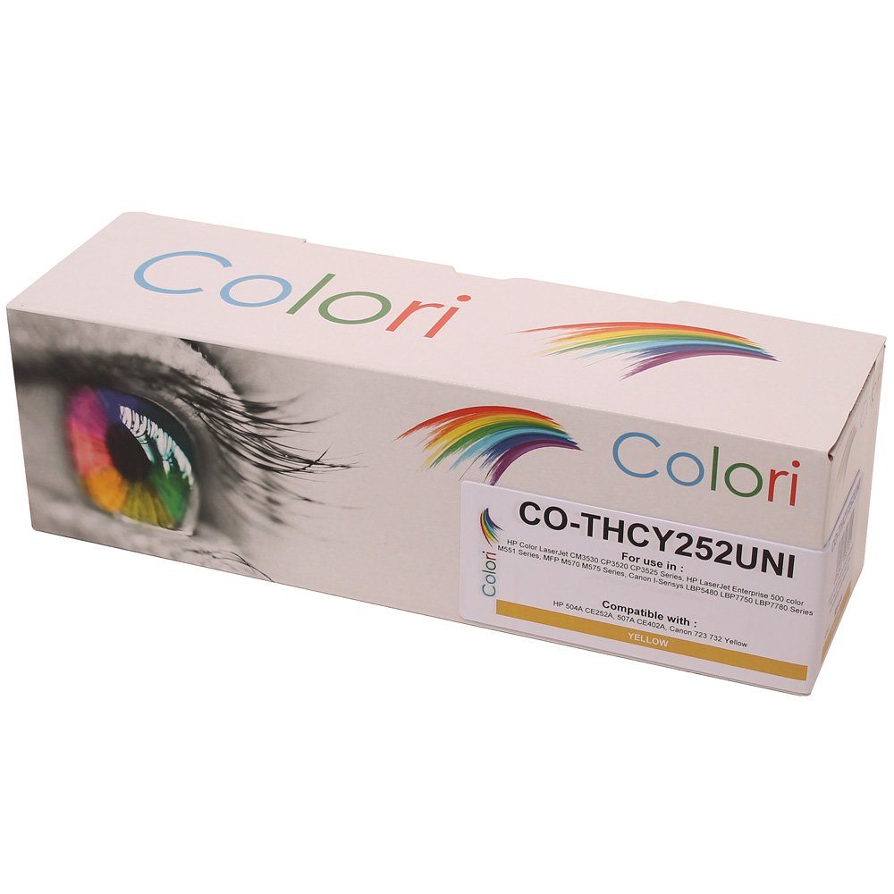 Colori Tonerkartusche, Kompatibler Toner für HP 504A CE252A Gelb Color Laserjet CM3530FS MFP CM3530MFP CP3520 CP3525 CP3525DN CP3525N CP3525X von Colori