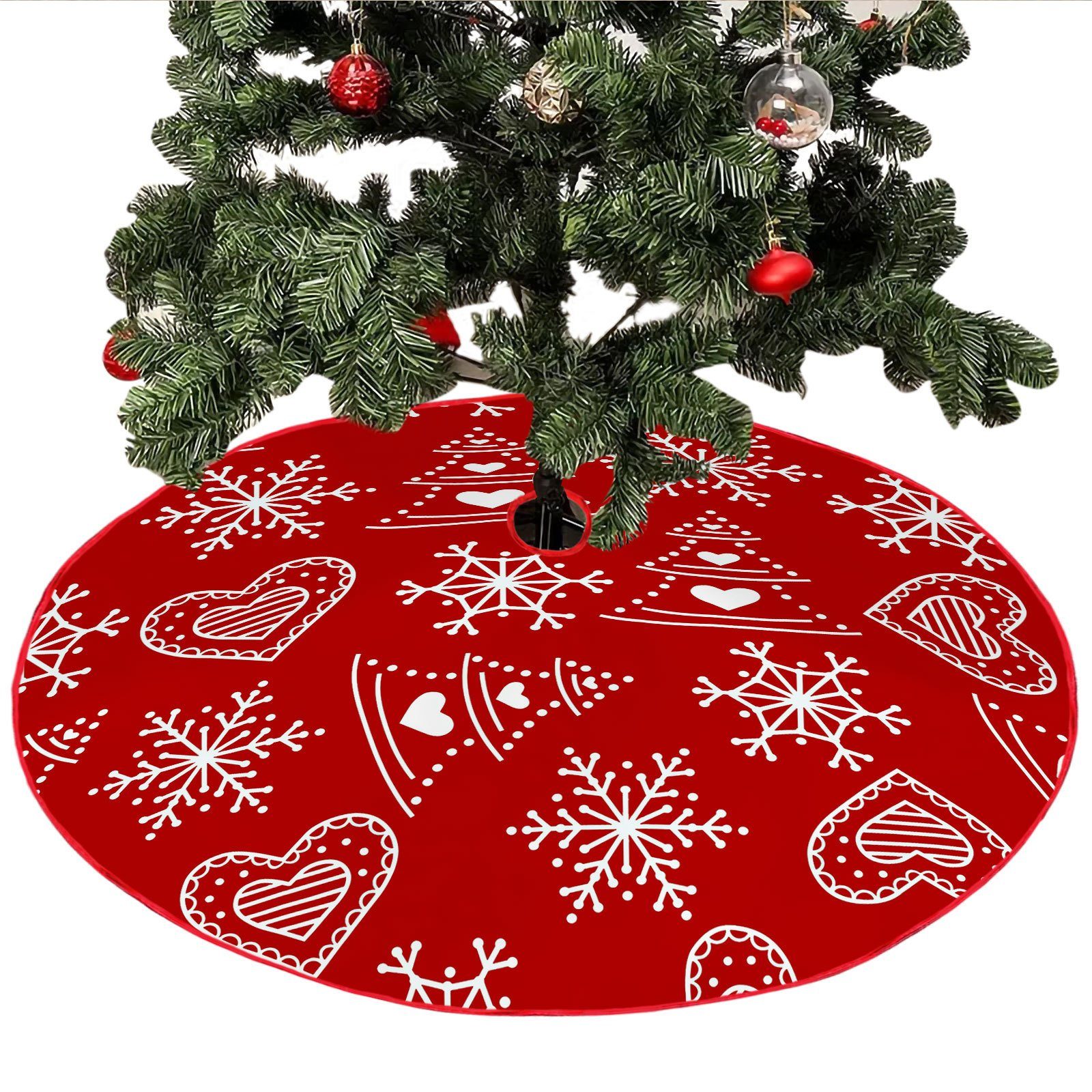 WaKuKa Weihnachtsbaumdecke Runder Weihnachtsbaumrock, Weihnachtsbaumdecke,  Partygebrauch, Geeignet für verschiedene Weihnachtsbaumgrößen.