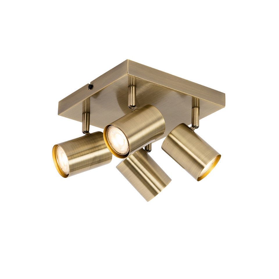 Qazqa LED Aufbaustrahler Jeana, ohne Leuchtmittel, Warmweiß, QAZQA Aufbau­spot, gu10, Bronze, Stahl, Modern