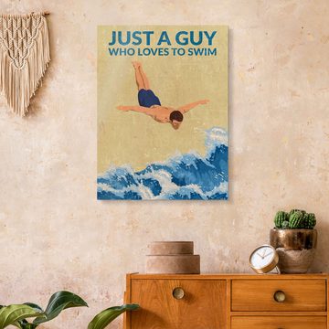Posterlounge Acrylglasbild WallChart, Just a Guy Who Loves to Swim, Illustration