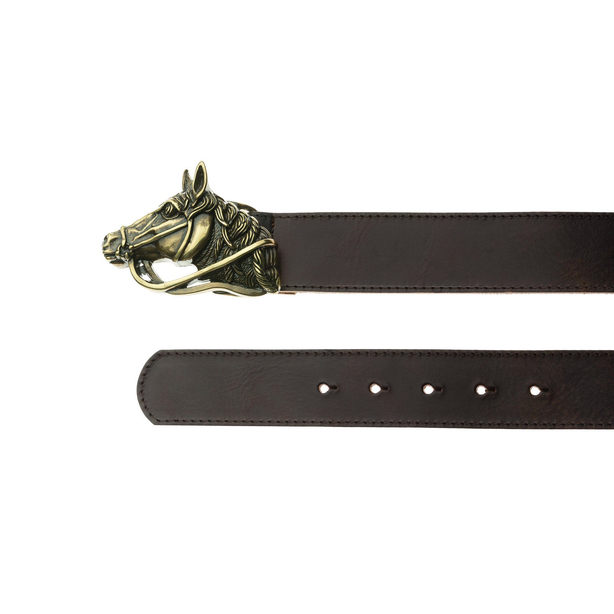 mit Ledergürtel "Pferd" Accessoires raffinierten Cassandra IN MADE GERMANY Koppelschließe Details mit