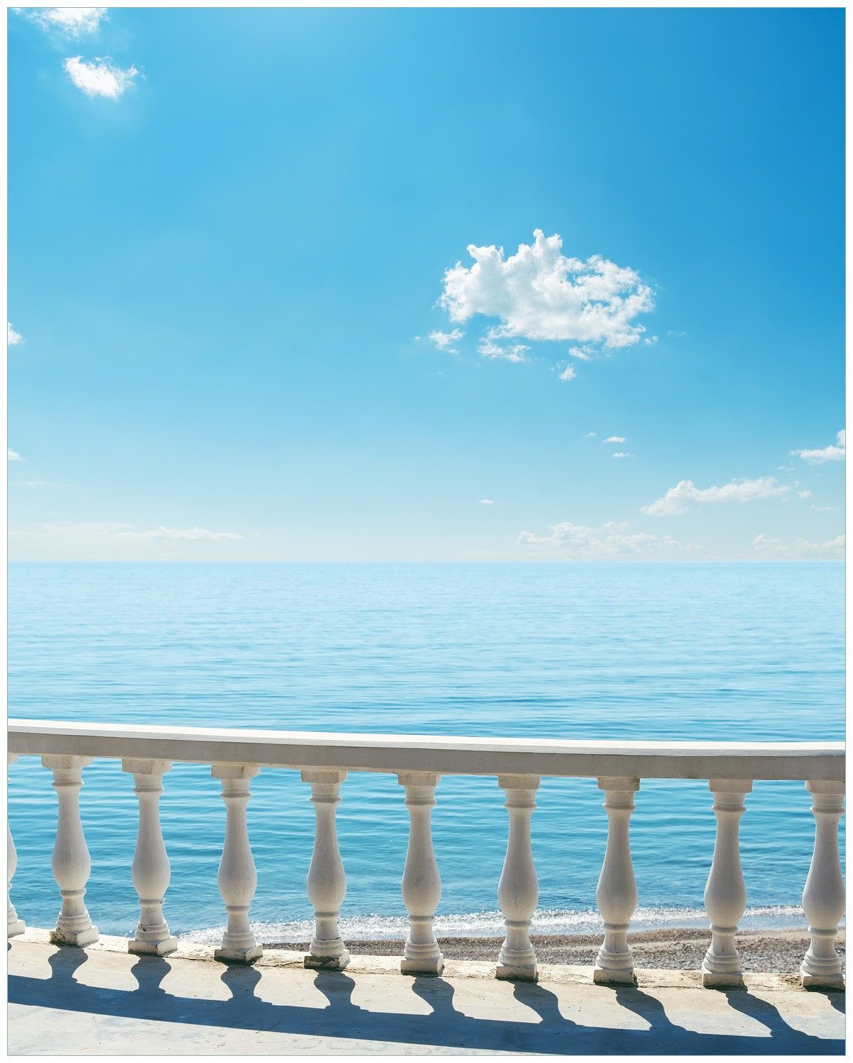 Wallario Poster, Weite Aussicht über ruhiges Meer, in verschiedenen Ausführungen