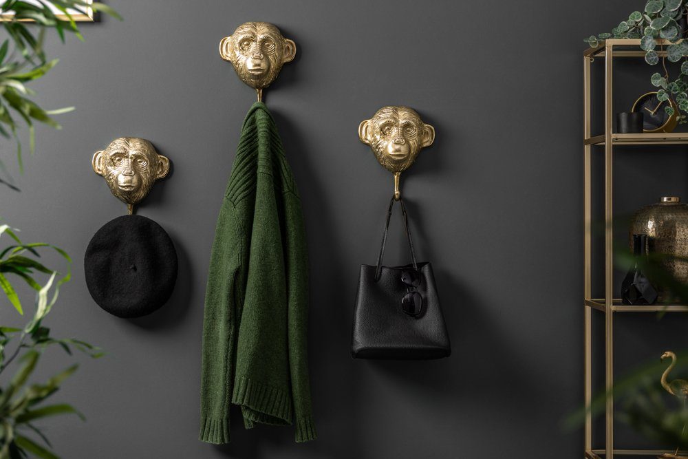 riess-ambiente Wandgarderobe THREE APES 25cm gold, günstig online kaufen