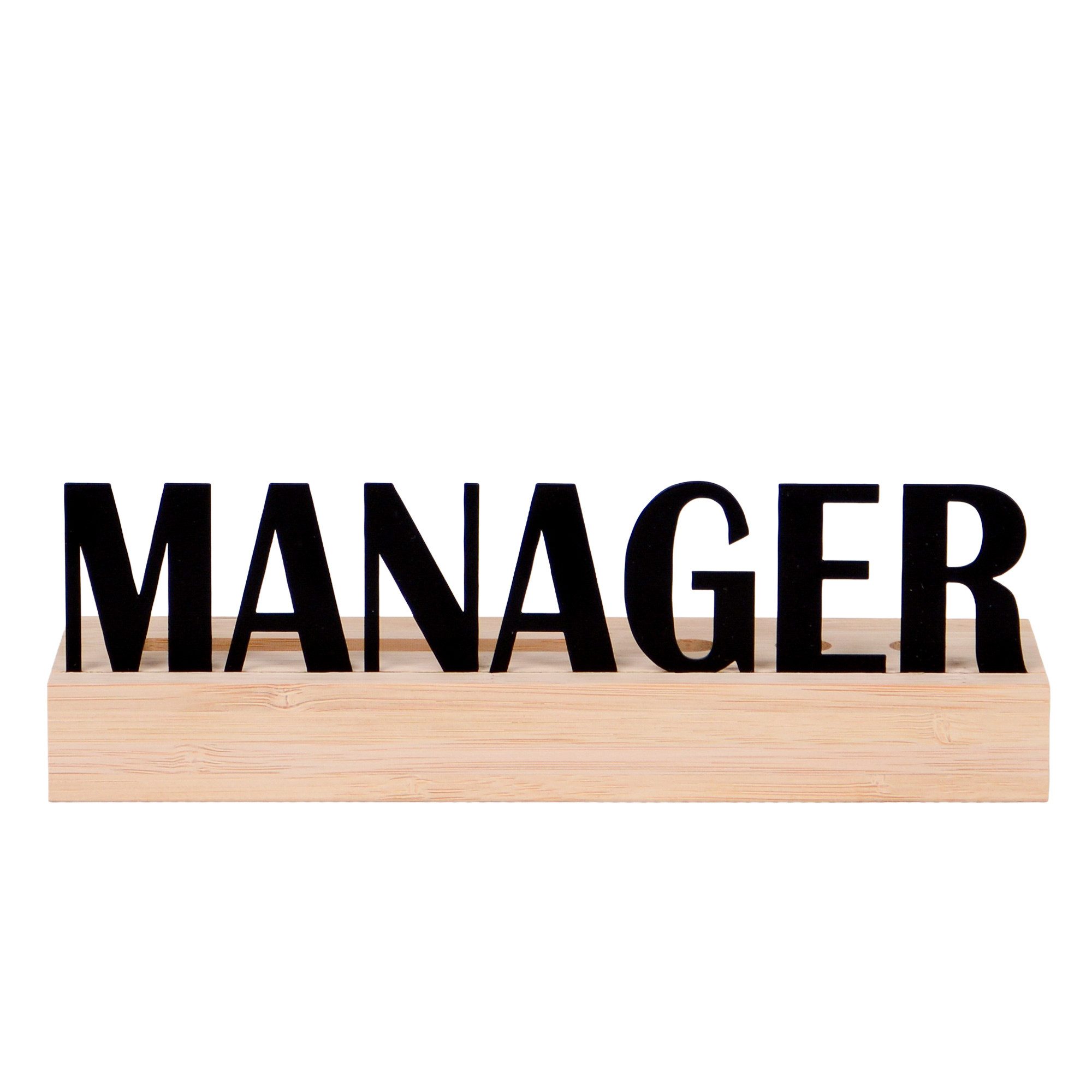 UNUS HOME Dekofigur Schreibtisch Organizer Bambus "Manager" (6 cm hoch), Organizer, Büro, Deko, Homeoffice – Bild 5 von 5