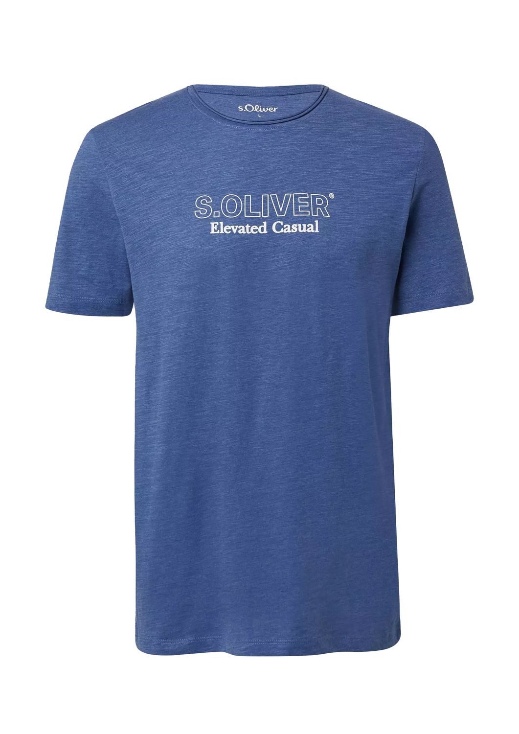s.Oliver T-Shirt Basic Rundhals-Ausschnitt, mit Logo in klein oder groß auf der Brust