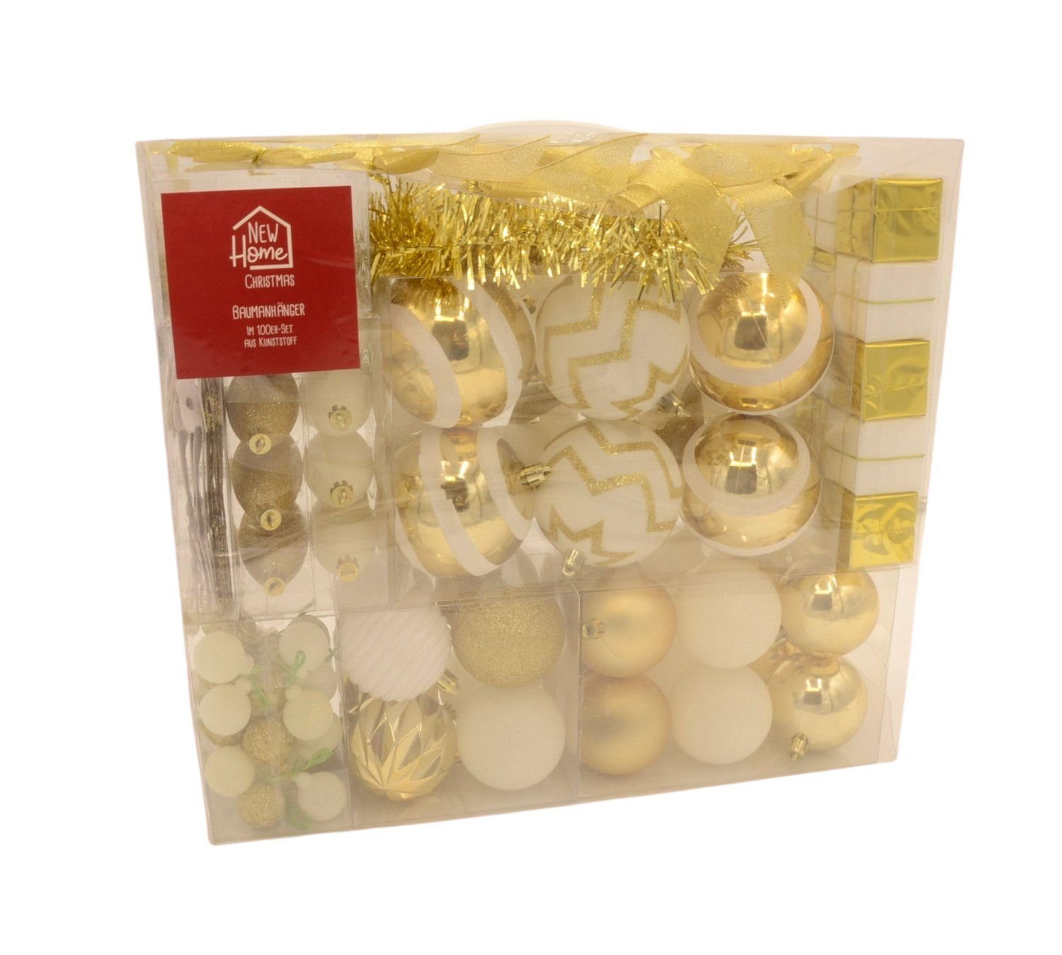 Weihnachtsbaumkugel Weihnachts-Baumschmuck-Set 100-tlg Christbaumkugeln Weihnachtsdeko