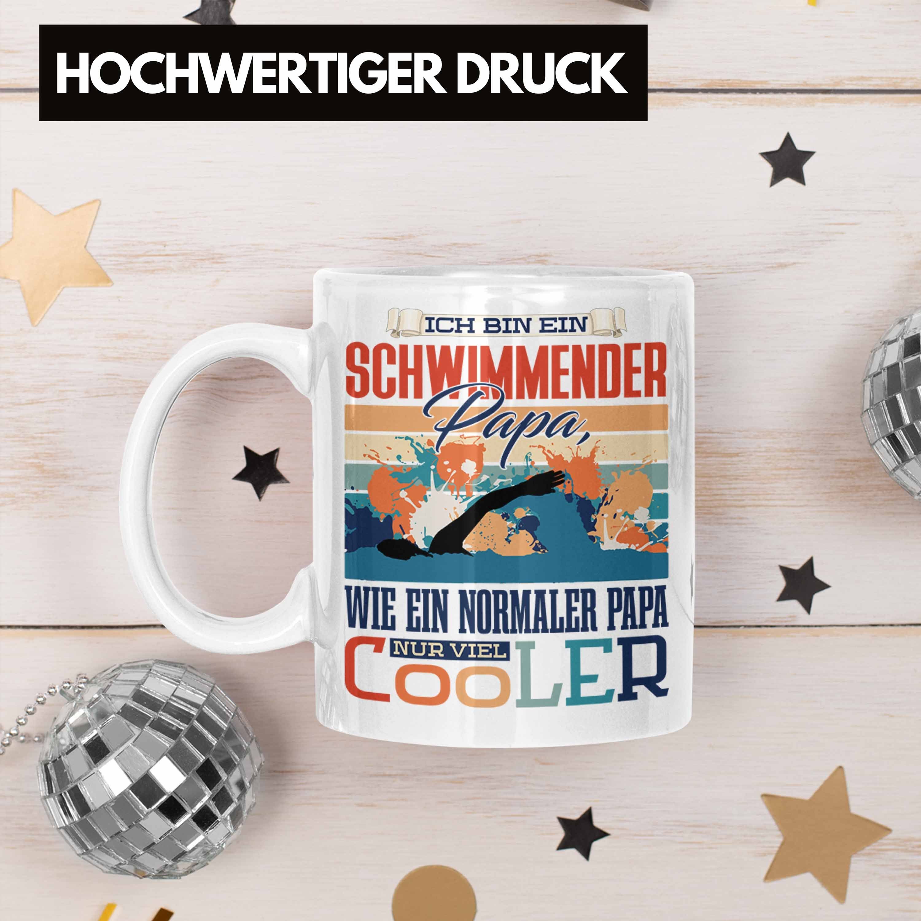 Trendation Weiss Tasse Trendation Vate Vater zum Schwimmen Geschenk Tasse Papa - Geschenkidee