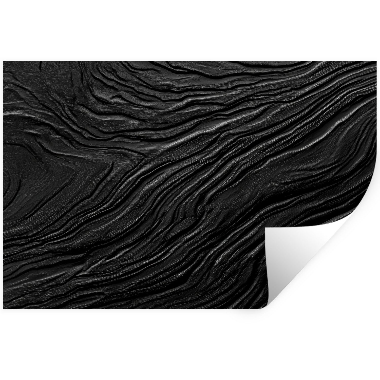 MuchoWow Wandsticker Schwarz - Abstrakt - Holz (1 St), Wanddeko, Aufkleber, Wandtattoo, 90x60 cm