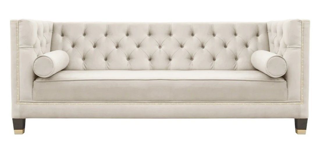 JVmoebel Chesterfield-Sofa Beiger in Neu, Wohnzimmer Made Chesterfield Couch 3-Sitzer Europe luxus