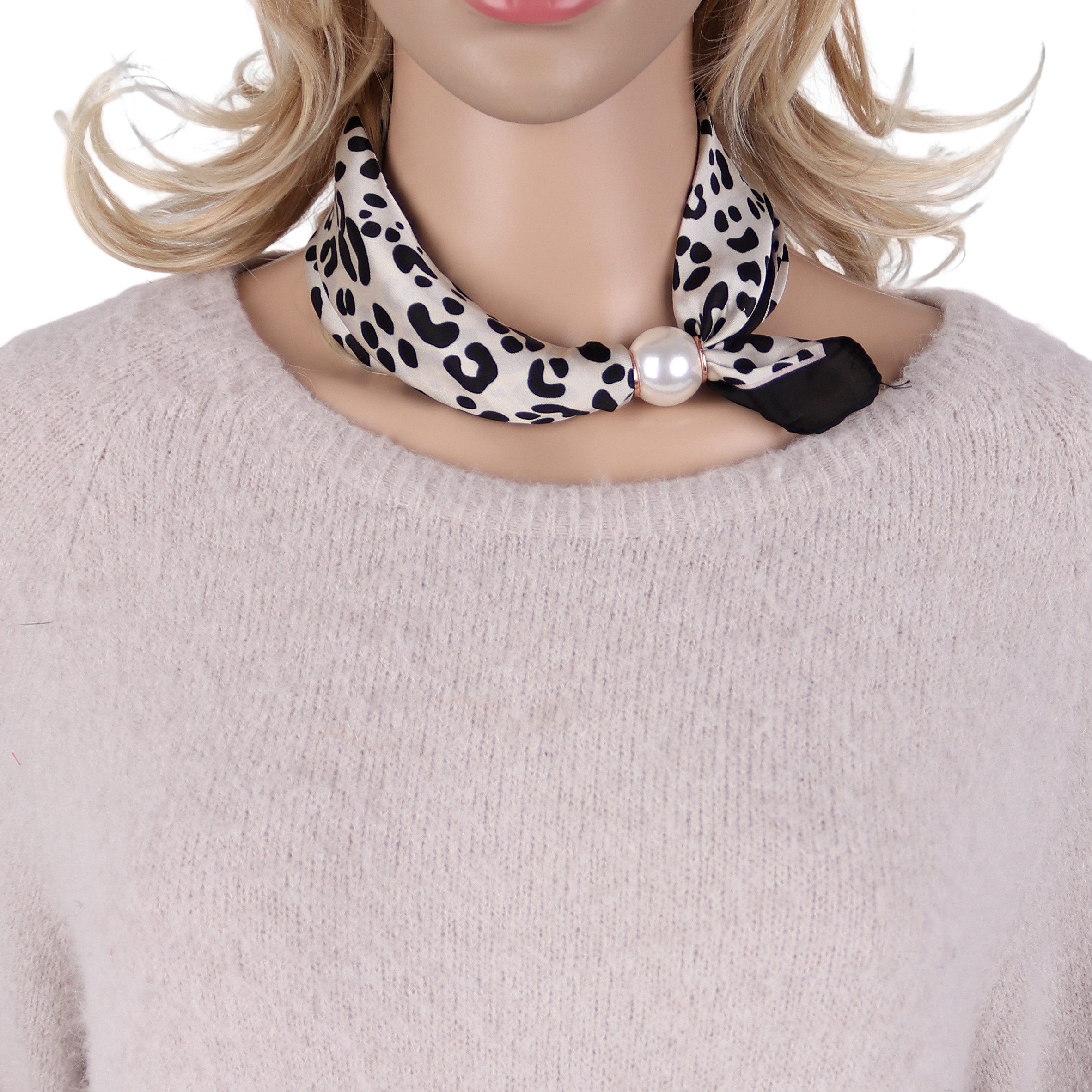 MIRROSI Nickituch Schmales Halstuch mit magnetischem Clip, Damen Halstuch deal für Frühling,Sommer, Herbst