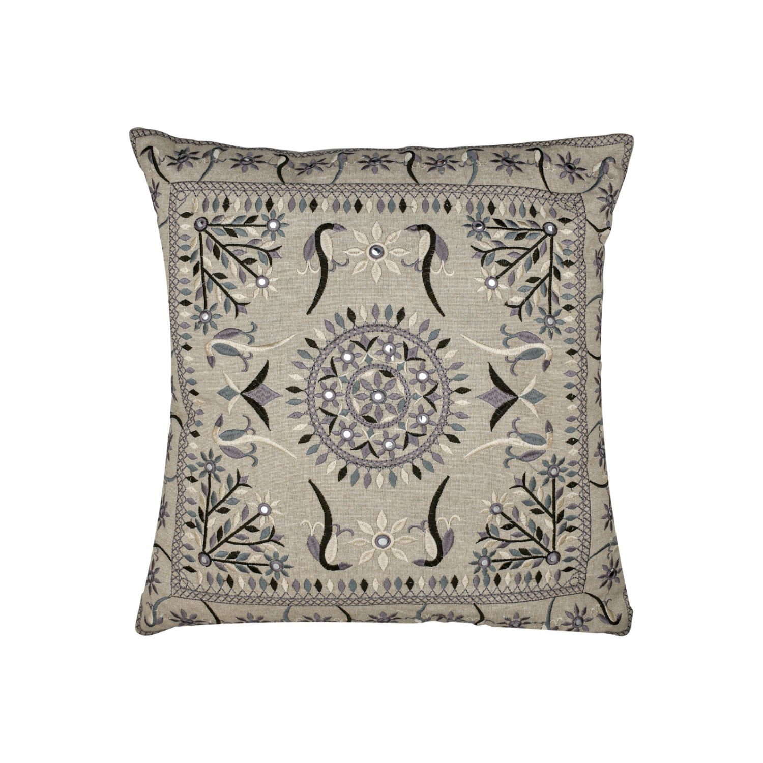 Marrakesch Orient & Mediterran Interior Zierkissen Boho Kissenbezug Lodge handgefertigt aus Baumwolle in Grau 40 x 40 cm, (1 St)
