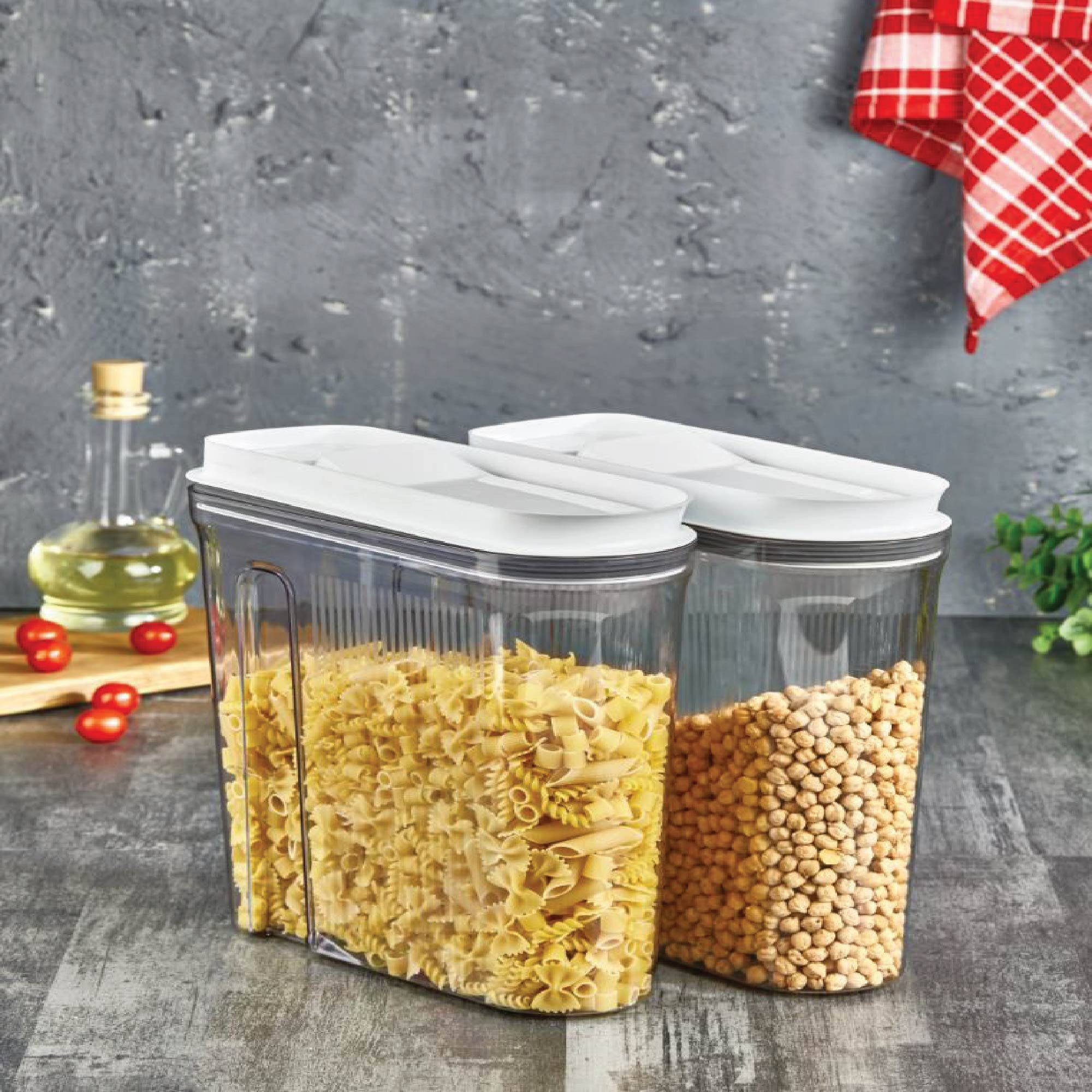 Vip Ahmet Vorratsdose Vorratsdosen mit Deckel, BPA-frei Kunststoff, 12-tlg, 12x3,2L, Kunststoff, (12-tlg., 12er-Set, 12x3,2L), Vakuumdeckel mit Ausgießöffnung – Bild 2 von 5