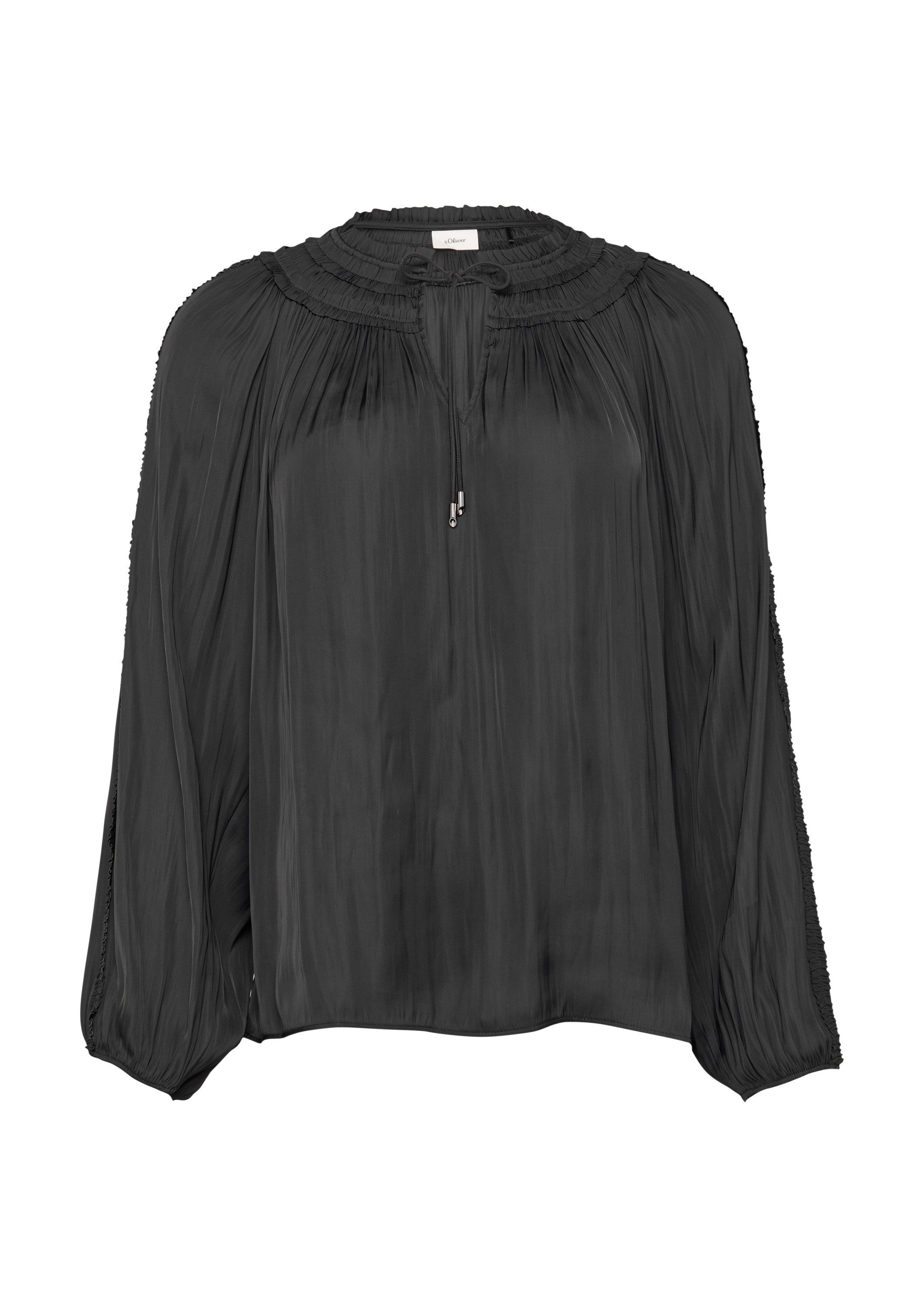 s.Oliver Langarmbluse Bluse Tunika-Bluse mit Rüschen-Details günstig online kaufen