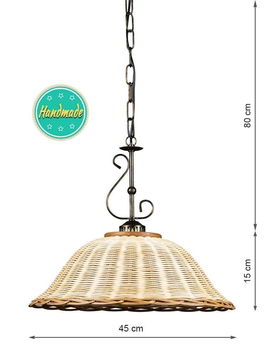 Helios Leuchten Hängeleuchten Rattan, Korblampe, Rattanlampe skandinavische günstig online kaufen