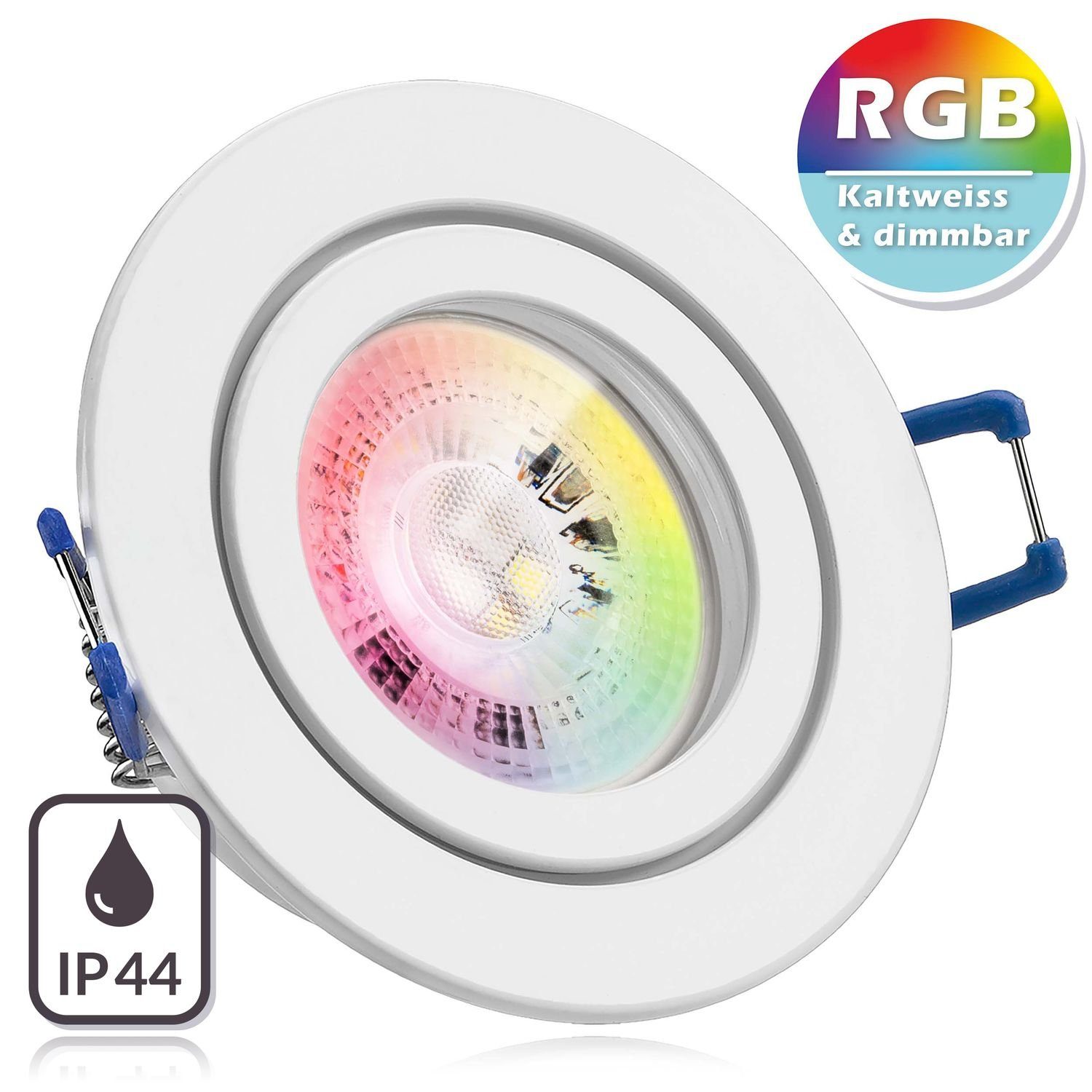 LEDANDO LED Einbaustrahler IP44 RGB mit Einbaustrahler 3W in von - LEDANDO Set weiß LED LED GU10