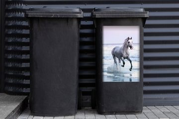 MuchoWow Wandsticker Pferd - Meer - Pastell (1 St), Mülleimer-aufkleber, Mülltonne, Sticker, Container, Abfalbehälter