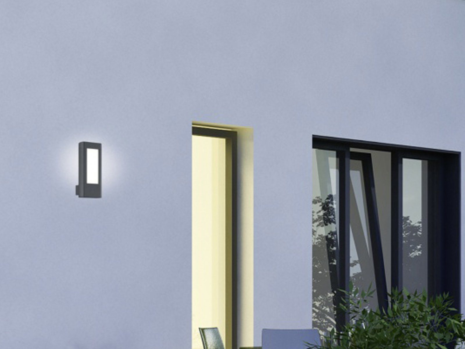 Anthrazit fest 54 2er IP Warmweiß, integriert, für Außen-Wandleuchte, Set Höhe: 25cm LED LED meineWunschleuchte Haus-Wand Fassadenbeleuchtung,