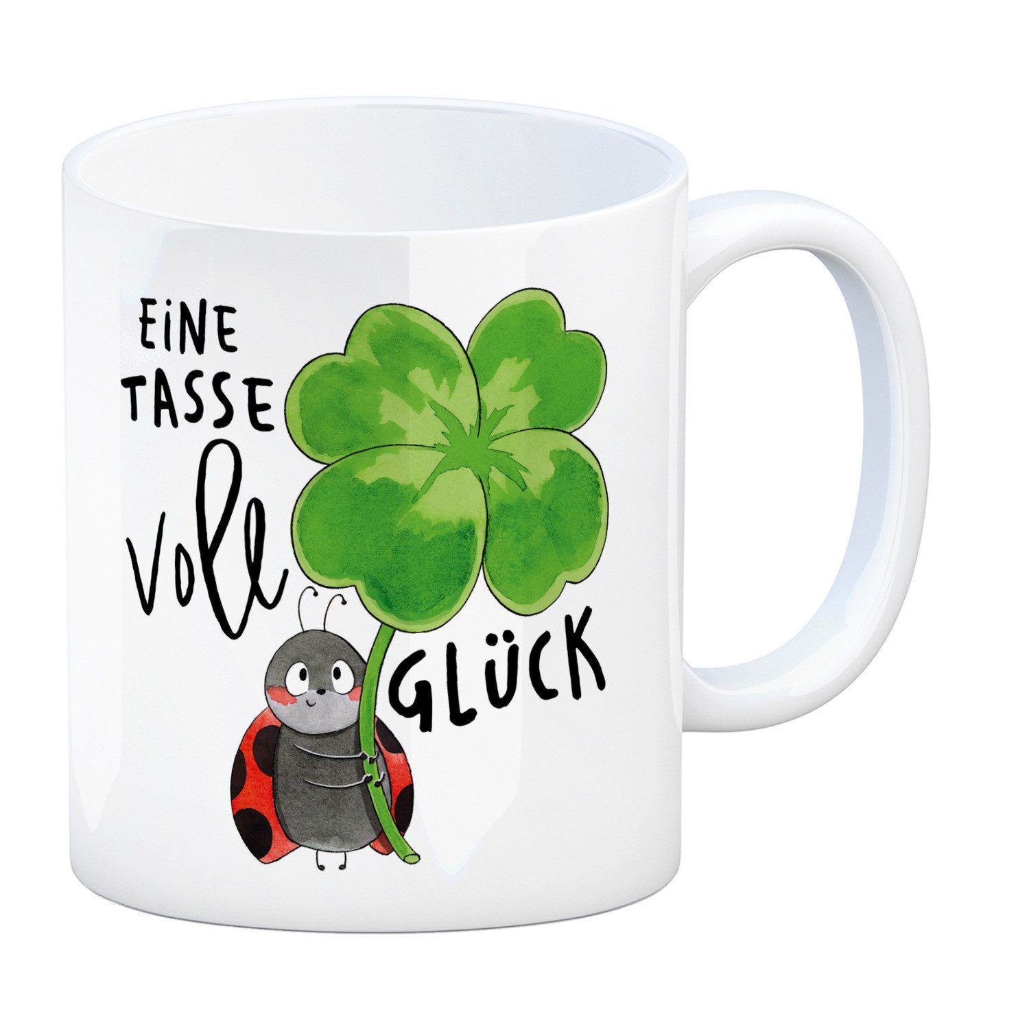 speecheese Tasse Marienkäfer Kaffeebecher mit Spruch Eine Tasse voll Glück