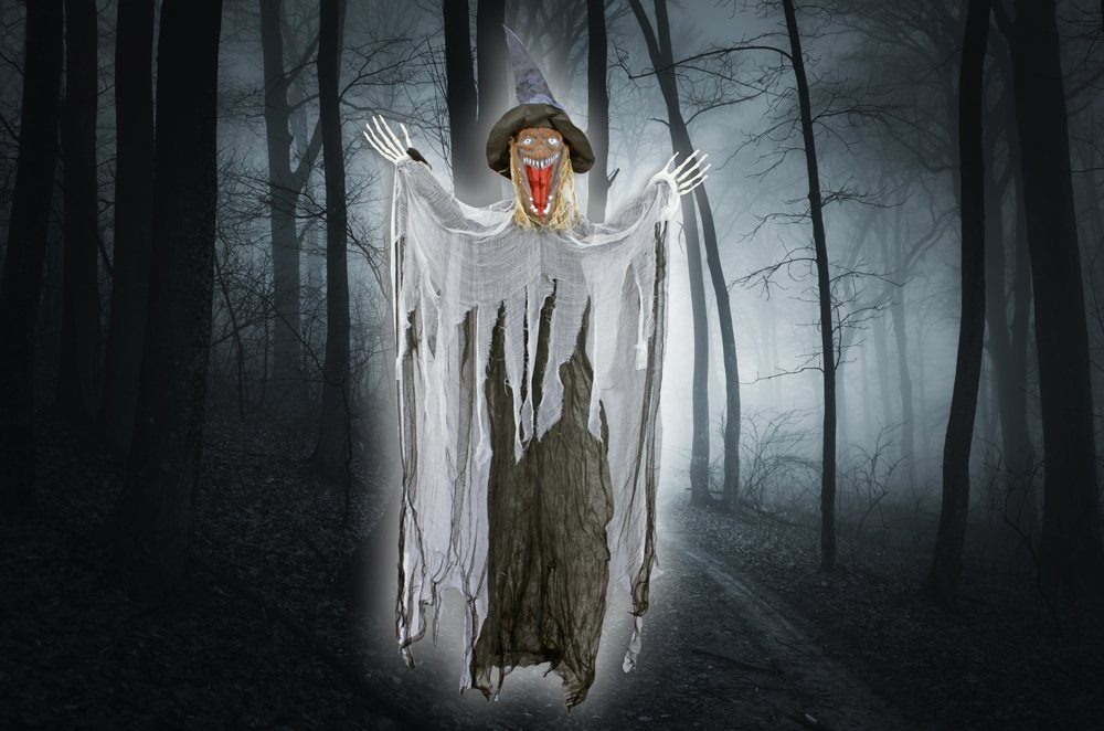 Das Kostümland Hängende Halloween Hexe Grusel Dekofigur - 170 Party Geister - Hängefigur cm Dekoration