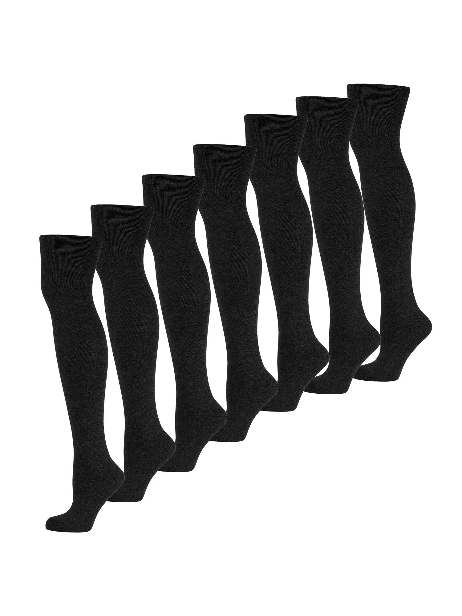 Nur Kniestrümpfe thermo-socken (7-Paar) Knie-strümpfe schwarz overknee Die Overknee