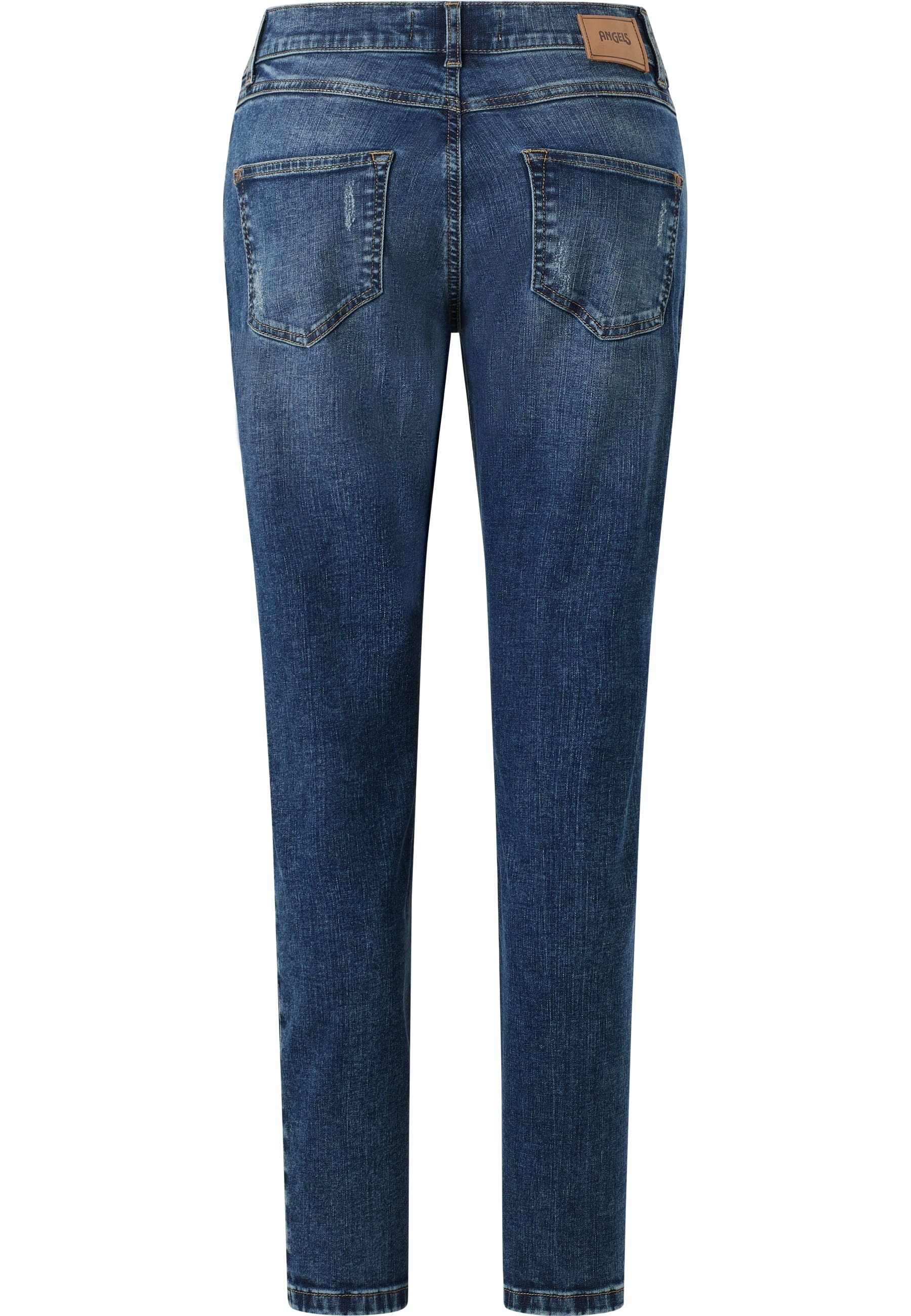 ANGELS Boyfriend-Jeans Jeans Boyfriend mit Strass mit Diamond Reißverschluss