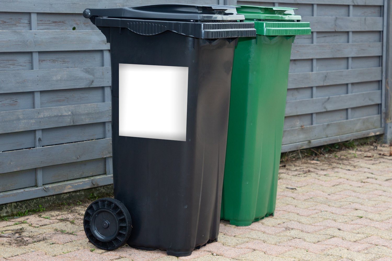 Einfarbig Abfalbehälter - Mülleimer-aufkleber, Muster Weiß - (1 Sticker, - MuchoWow Container, St), Design Wandsticker Mülltonne,