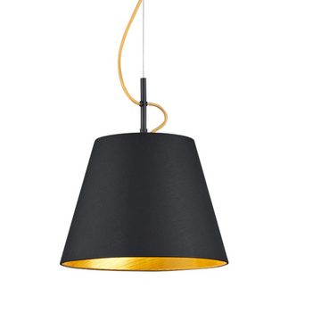 etc-shop LED Pendelleuchte, Leuchtmittel inklusive, Warmweiß, Farbwechsel, Pendel Decken Leuchte dimmbar schwarz-gold Design Hänge Lampe