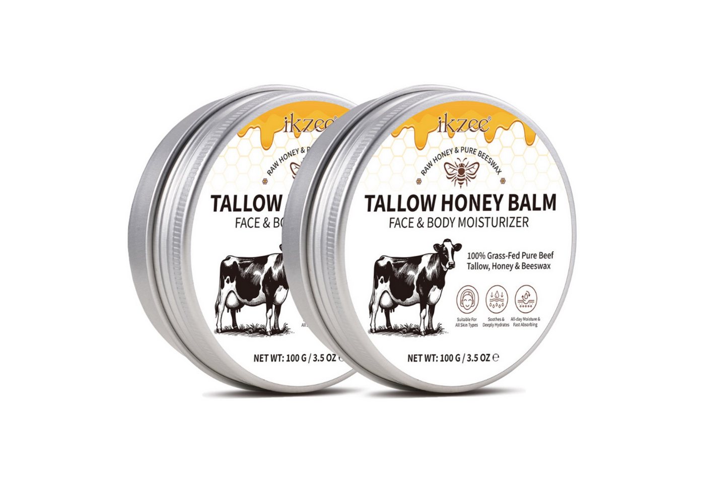 P-Beauty Cosmetic Accessories Tagescreme Rindertalg Honig Beef Tallow Gesicht Creme Hautpflege Hautpflegecreme, 2-tlg., Hautpflegecreme, Tagescreme, Hautschutz
