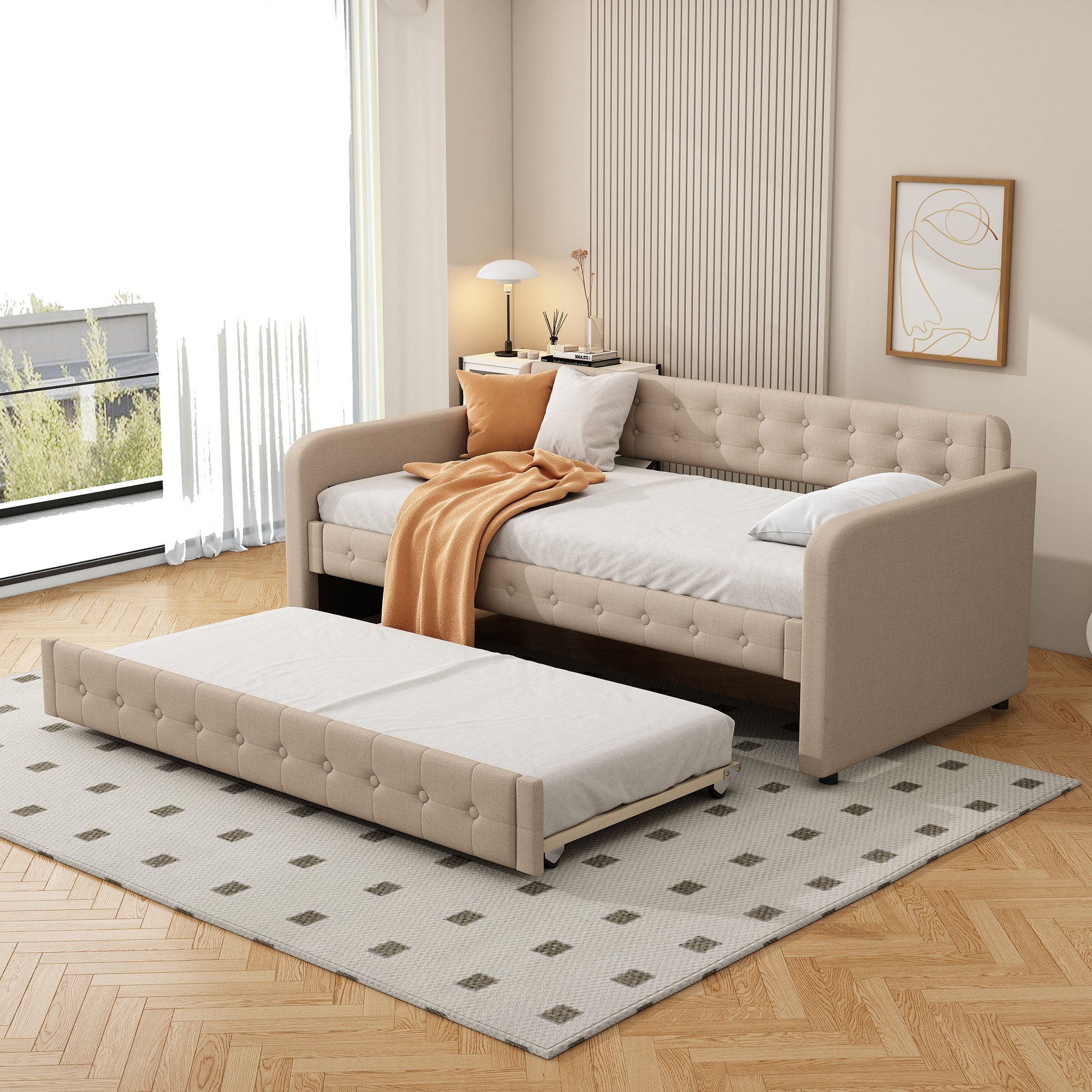 SOFTWEARY Schlafsofa mit Bettfunktion, 90x200 cm, günstig online kaufen