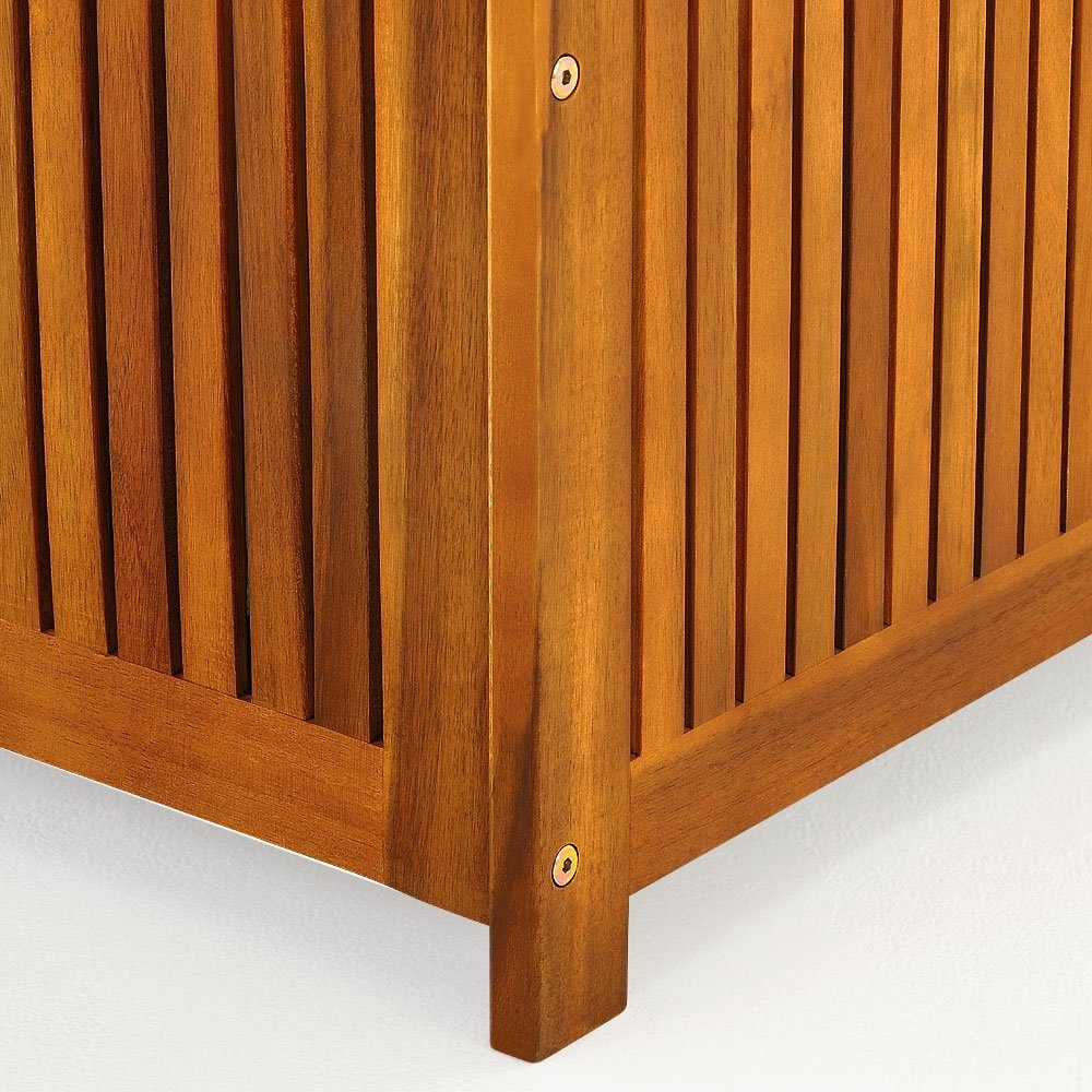 Casaria Auflagenbox, Gartenbox Akazienholz 115x50x59cm mit Innenplane wetterfest 205L