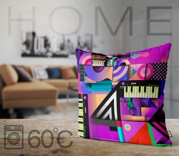 Kissenbezug, VOID (1 Stück), Sofa-Kissen Keyboard 70er Pop Art Disco Artwork Design Retro Club Klavier Computer elektronisch Musik Piano Game Gamer Design