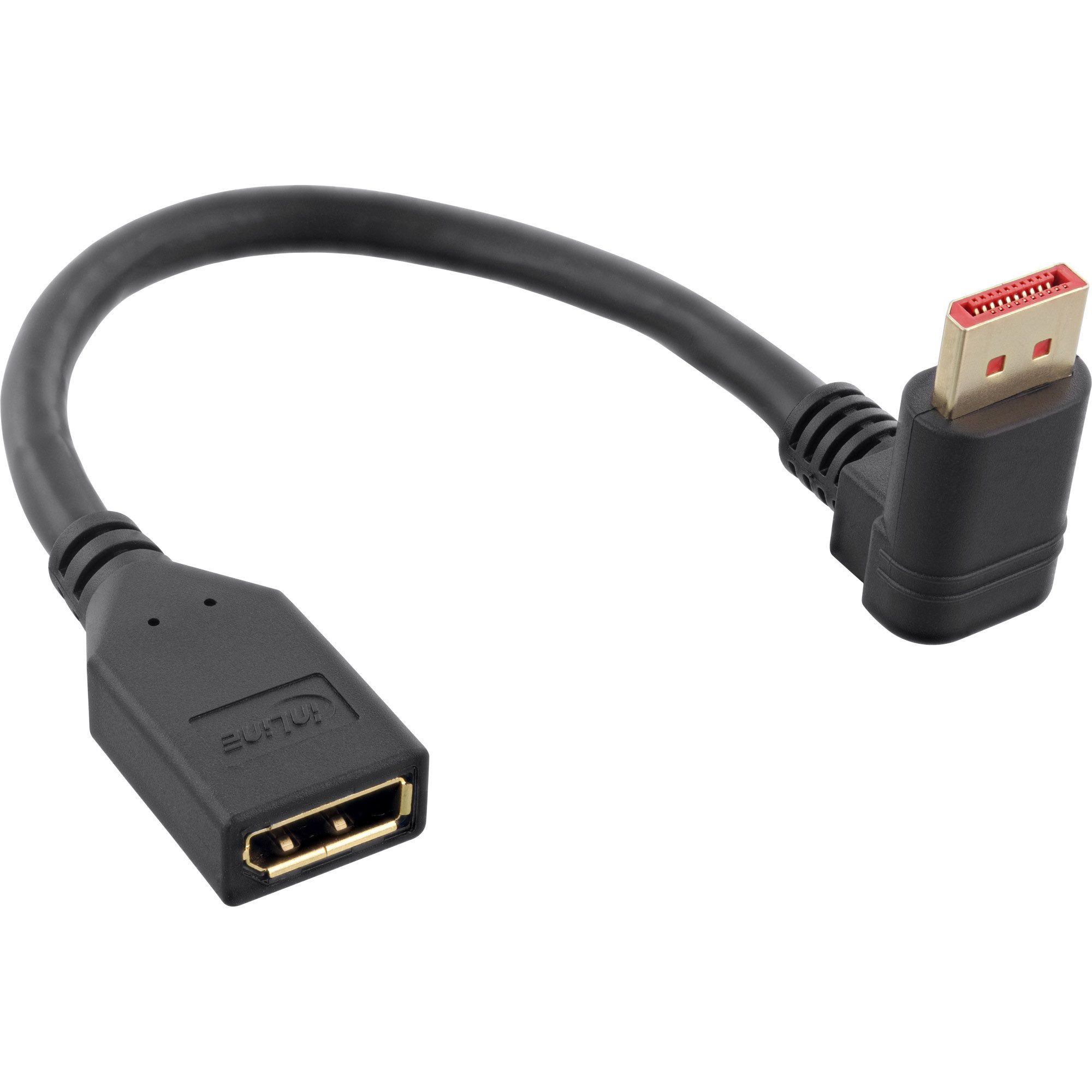 InLine® DisplayPort 1.4 Adapterkabel ST/BU, 8K4K, nach unten gewinkelt Computer-Kabel