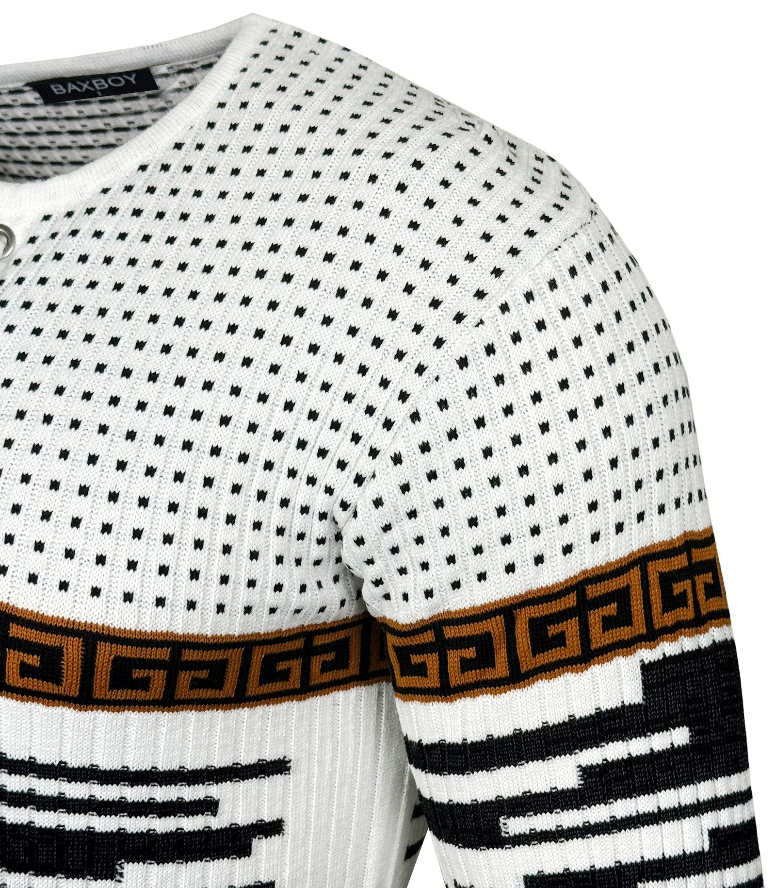 Baxboy Strickpullover BAXBOY Herren stylischer Rundhals Strick-Pullover B-52156