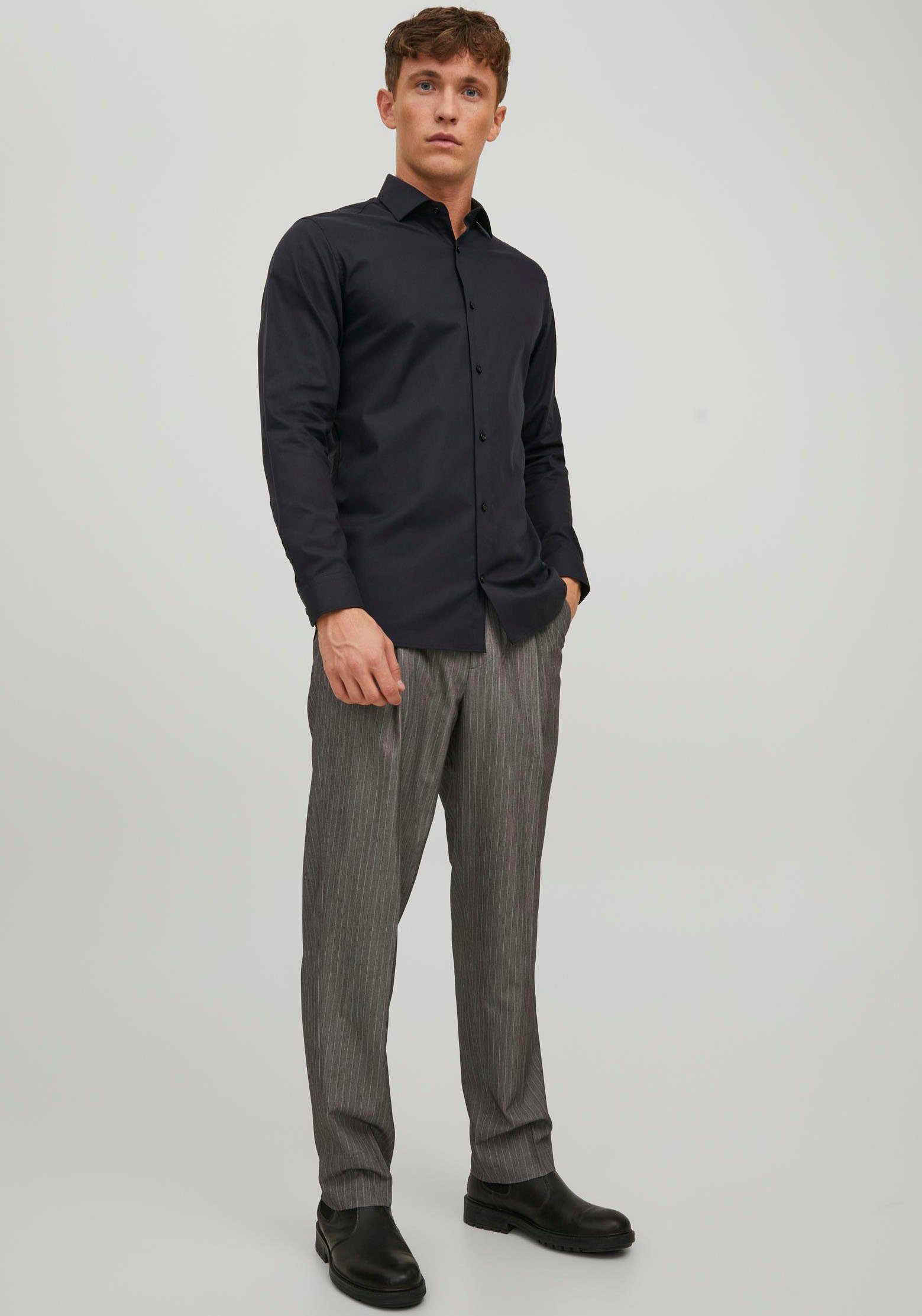 Jack & Jones Langarmhemd JPRBLAPARKER Slim Fit Hemd, atmungsaktiv, ideal für den Alltag Baumwolle, slim fit