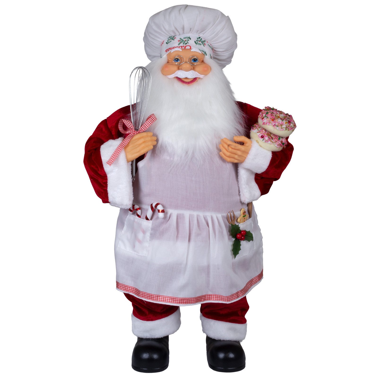 Christmas Paradise Weihnachtsmann Konditor Nicolas, 3 Größen (30-80cm) (Deko Figur, 1 St., stehend), Bäcker, rot-weiß