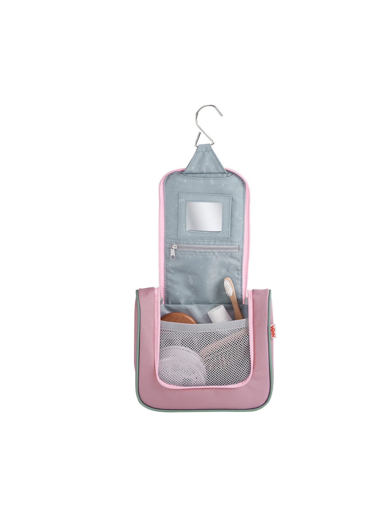 Haba Kulturbeutel Kinder-Kulturbeutel, großes Hauptfach - kleines Reißverschluss-Fach - Netztaschen